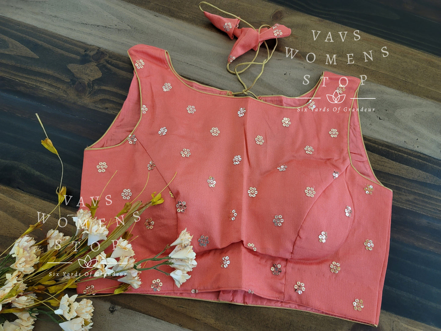 Pure Chinon Chiffon Sequins Blouse