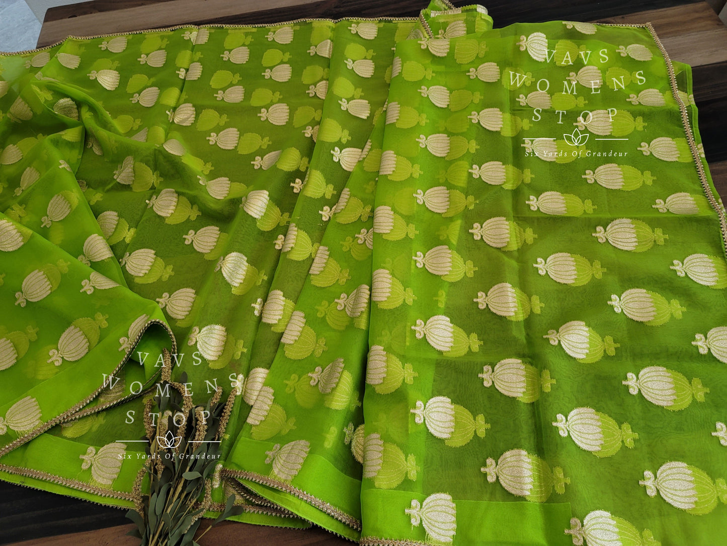 Fancy Semi Organza Silk Saree