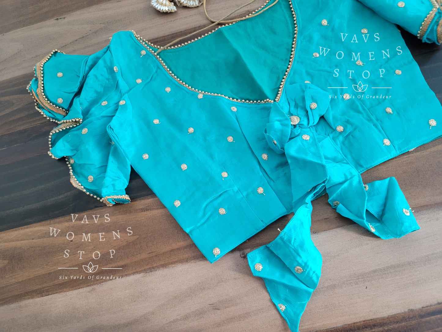 Pure Chinon Chiffon Sequins Blouse