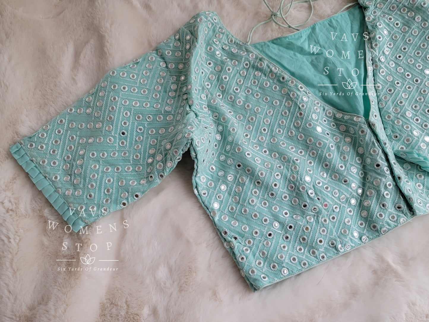 Soft Georgette foil mirror work blouse