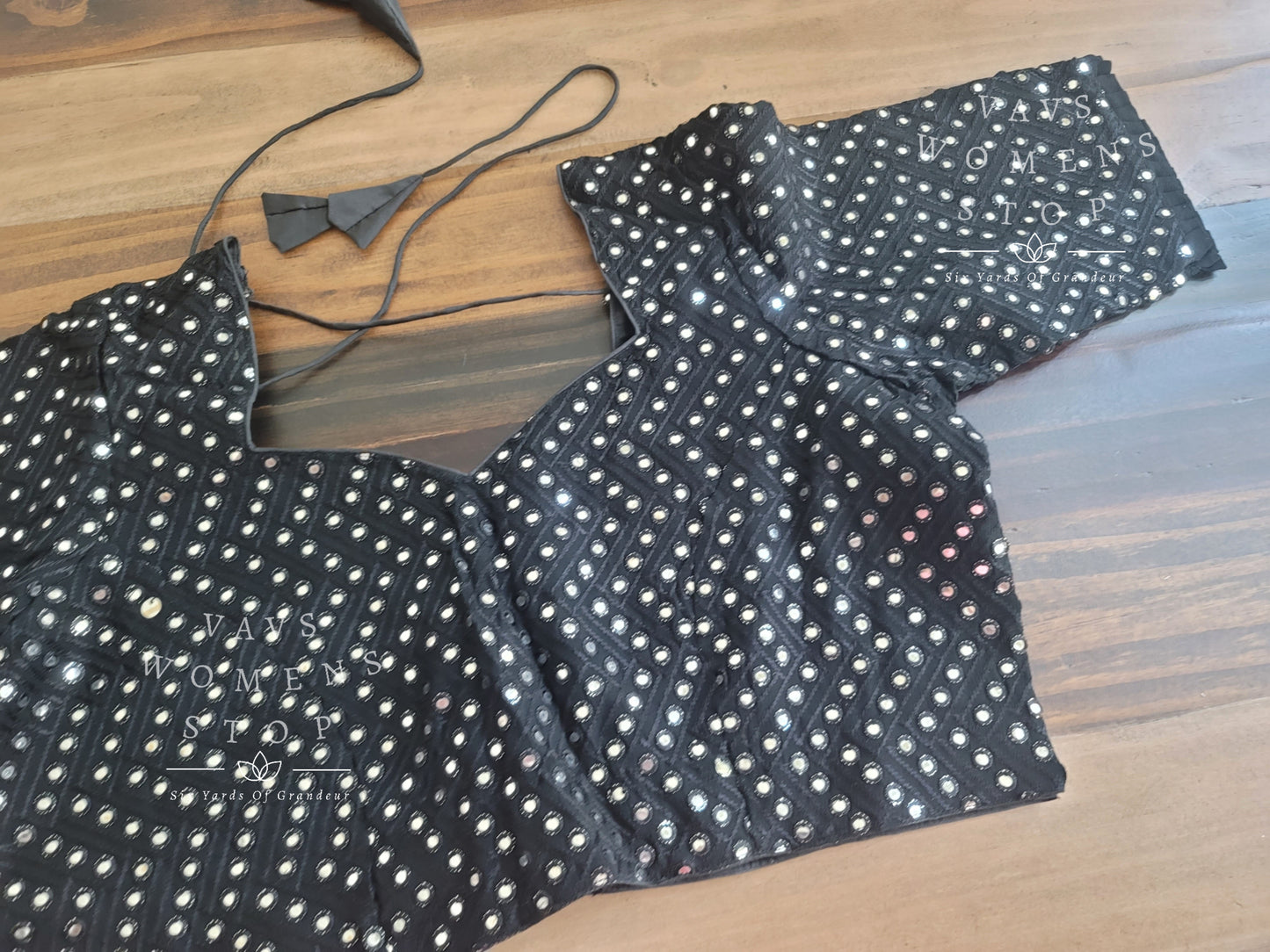 Soft Georgette foil mirror work blouse