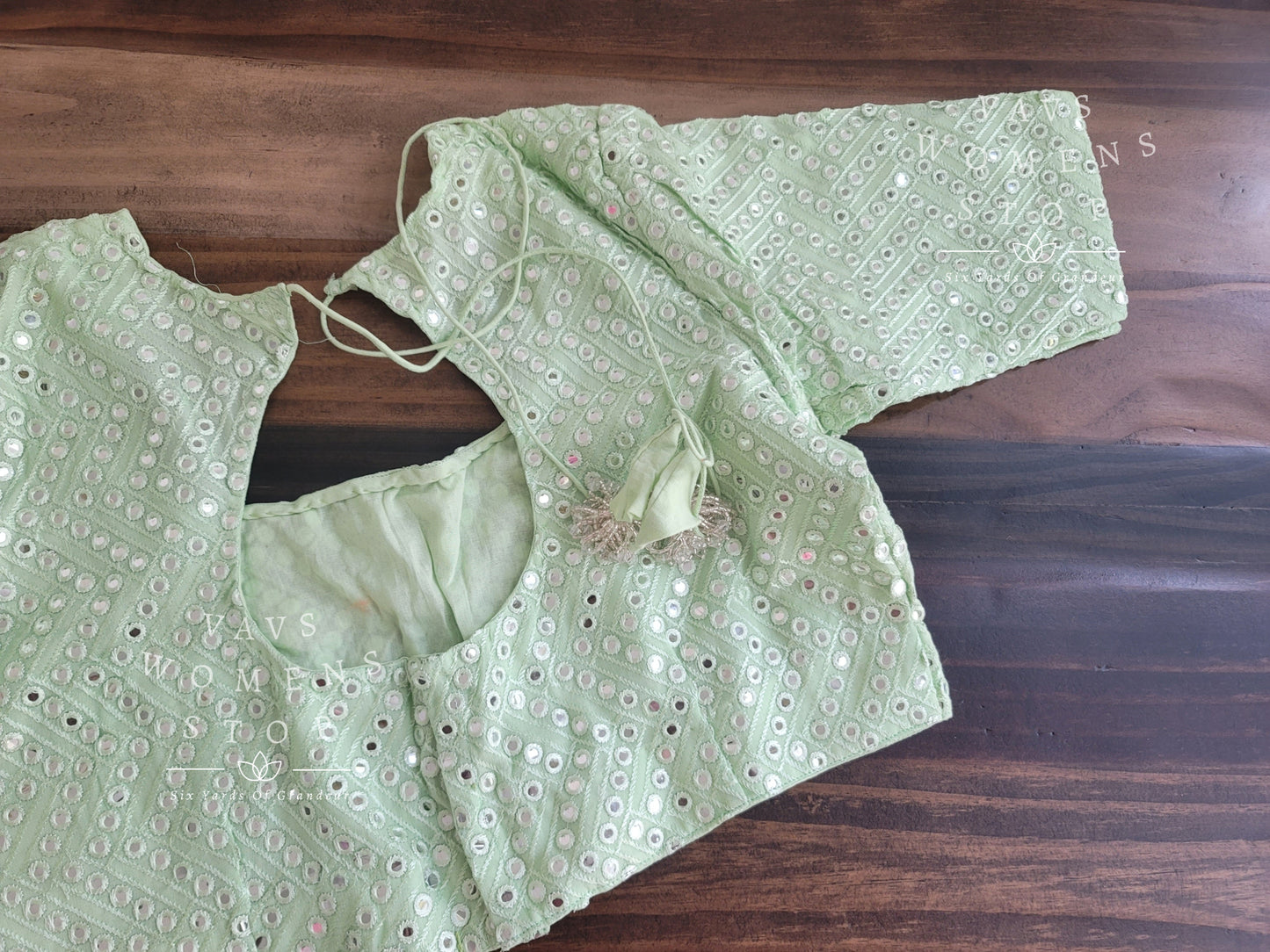 Soft Georgette foil mirror work blouse