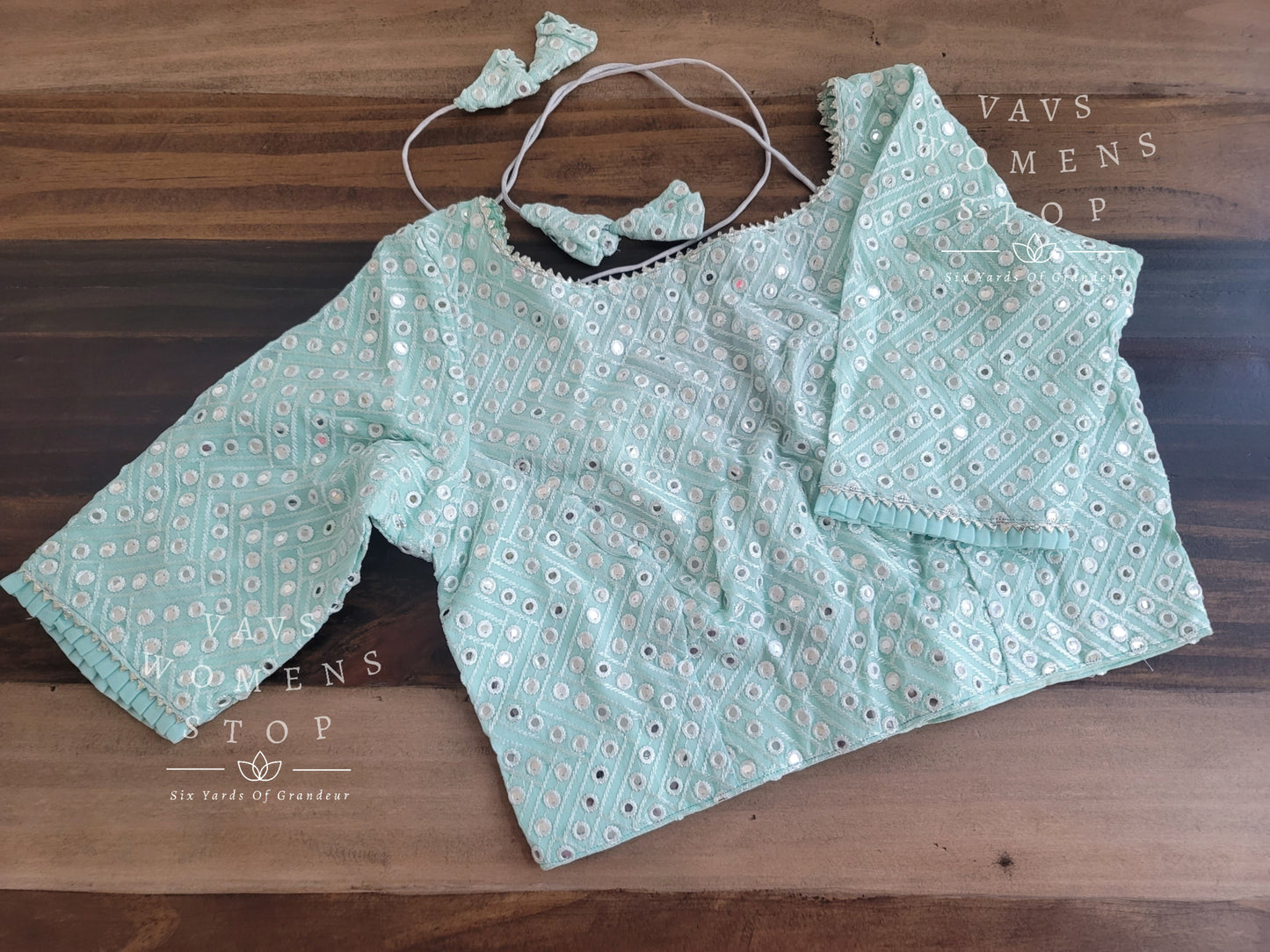 Soft Georgette foil mirror work blouse