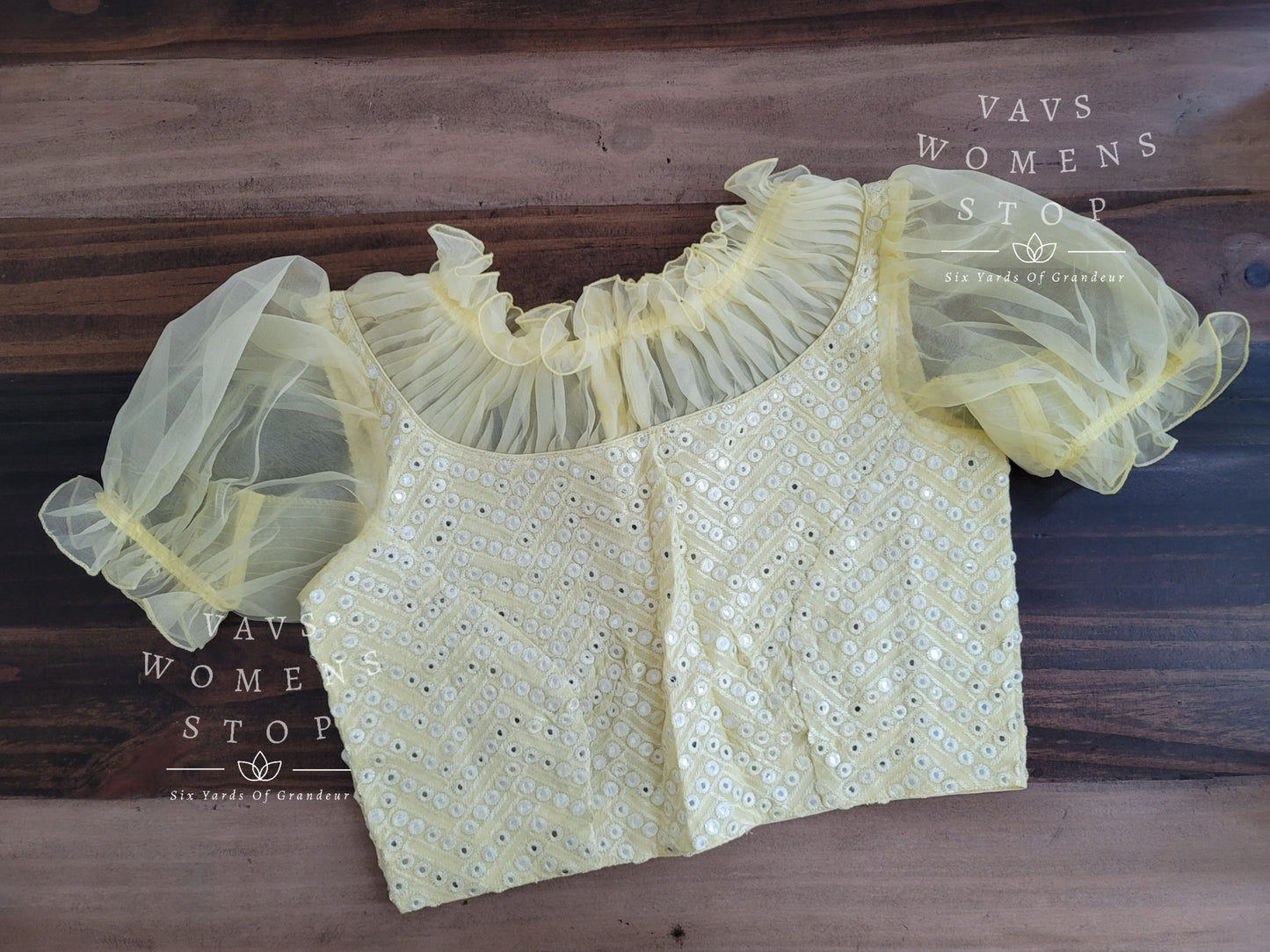 Soft Georgette foil mirror work blouse