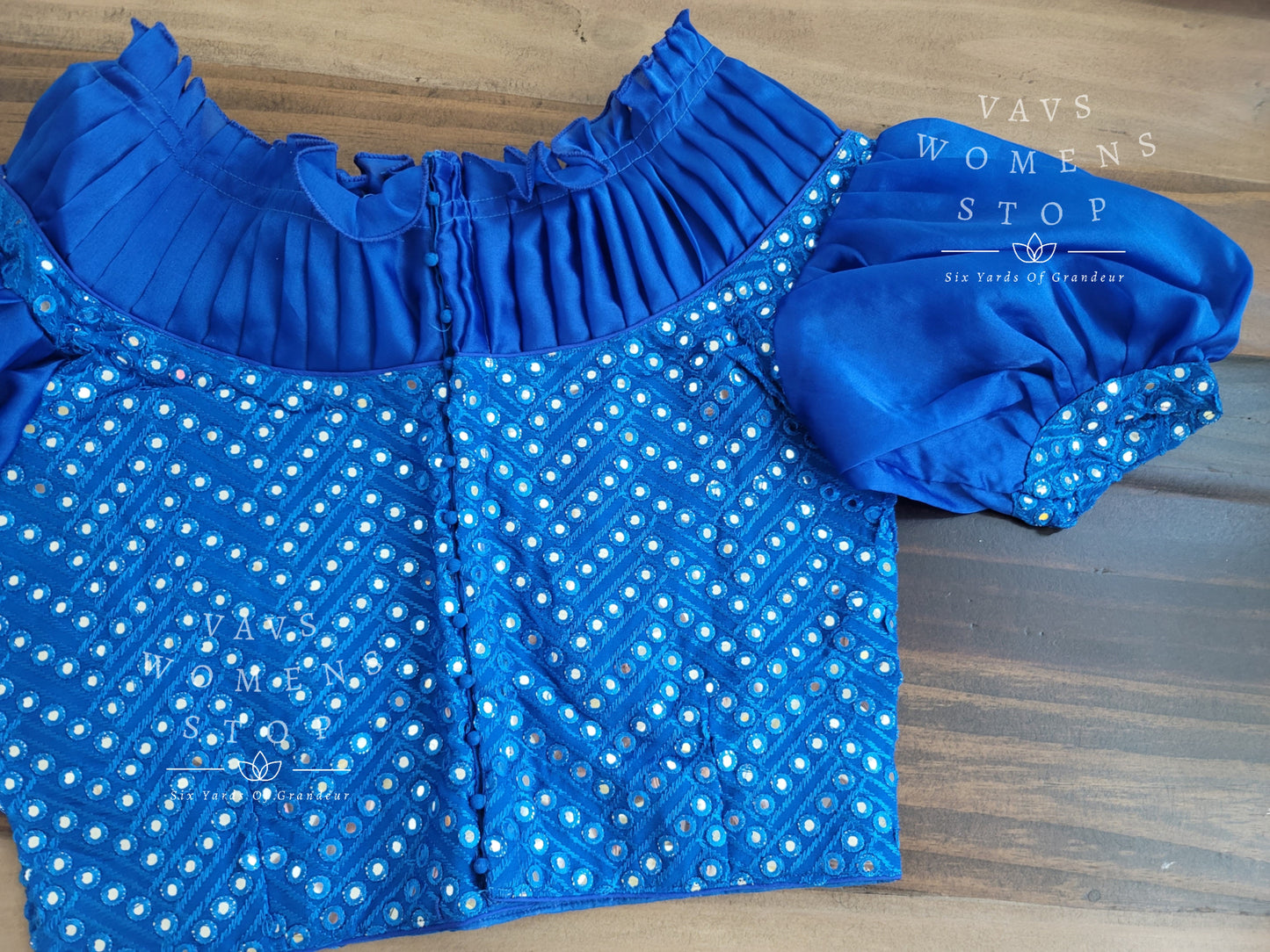 Soft Georgette foil mirror work blouse