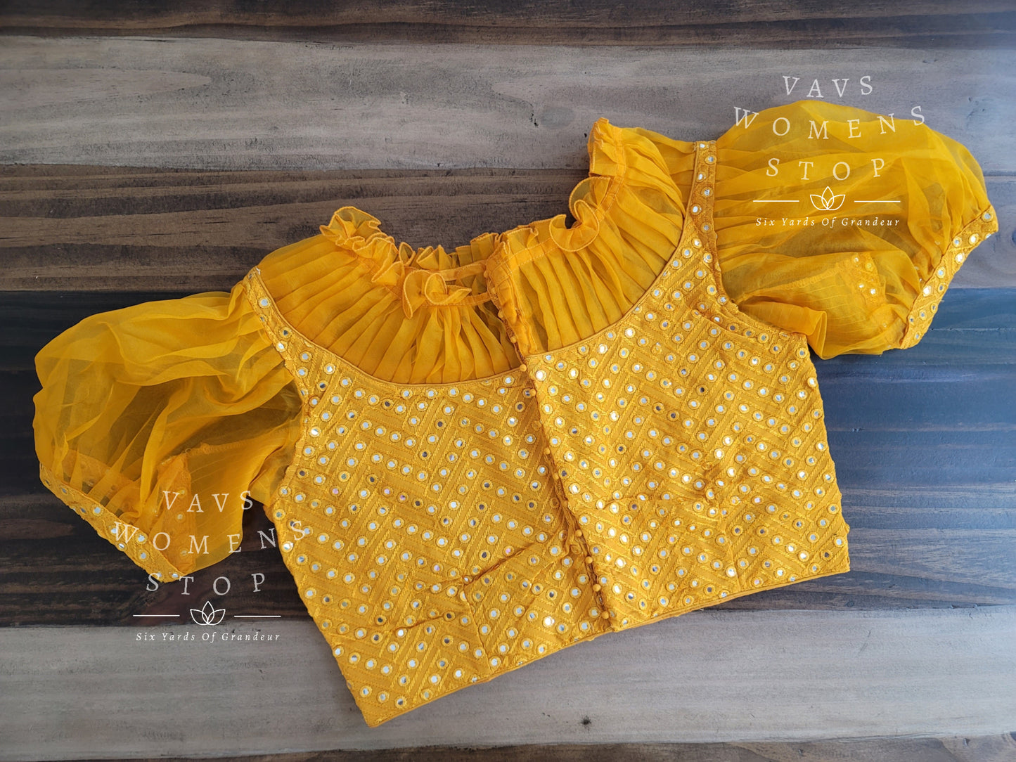 Soft Georgette foil mirror work blouse