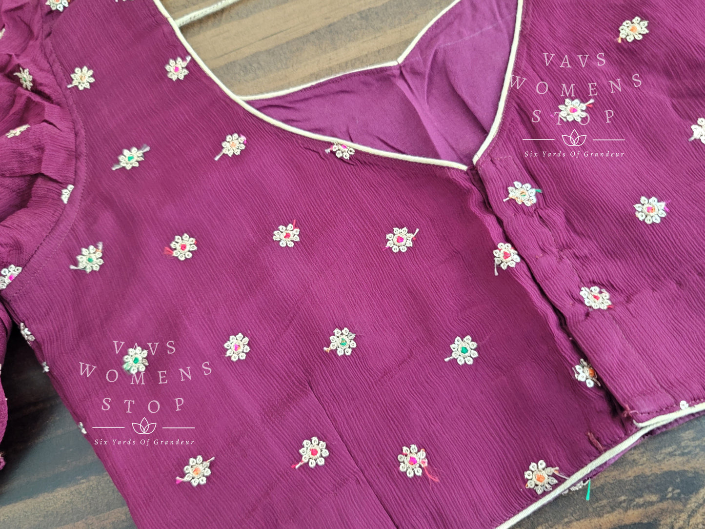 Ruffle Sleeves Purple Blouse