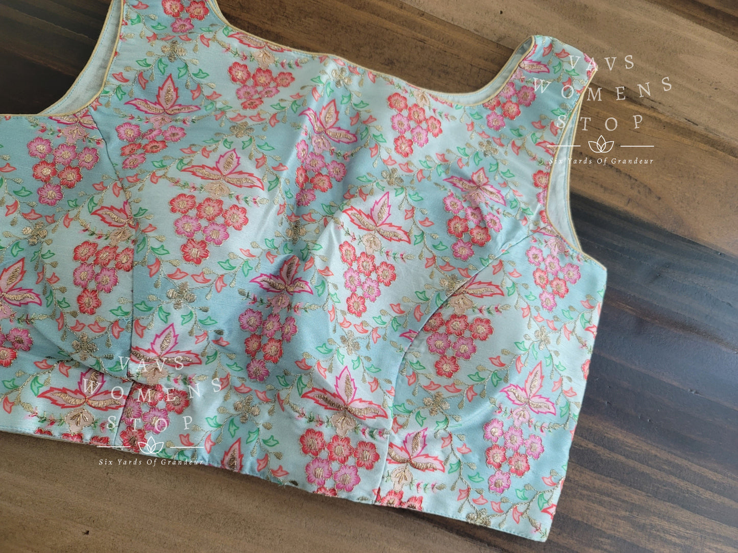 Tussar Rawsilk Embroidered Sleeveless Blouse