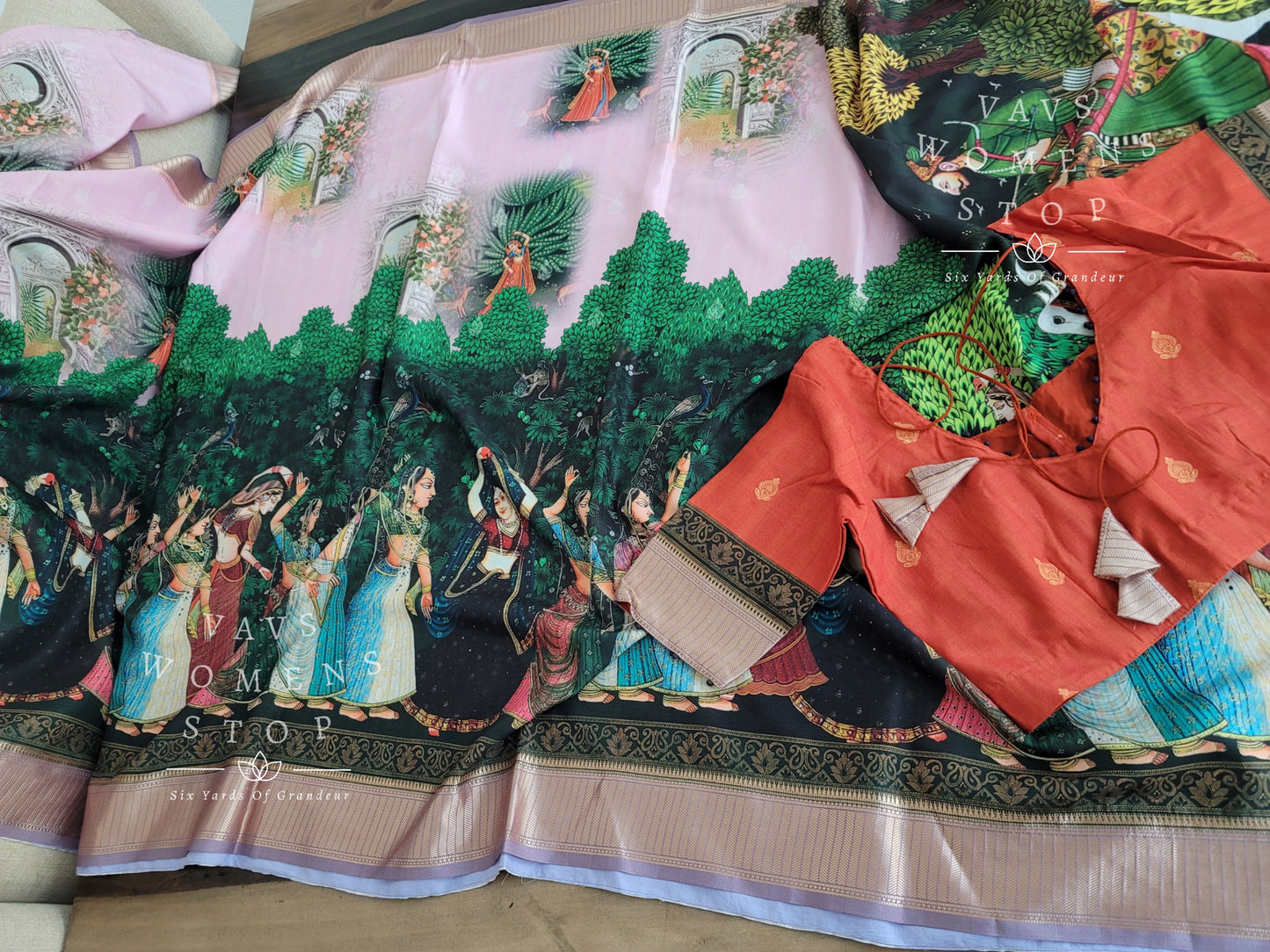 Semi Benarasi Soft Dola Assam Silk Saree - Blouse