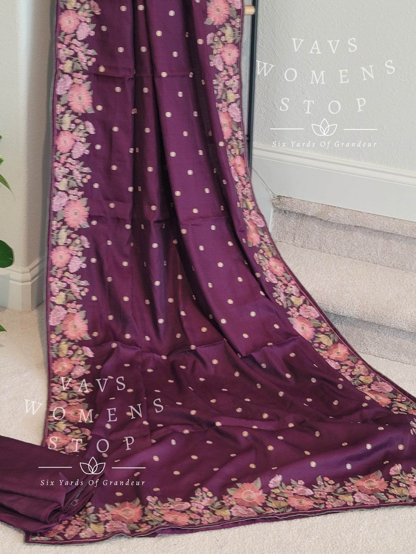 Butter Soft Tussar Silk Embroidered Saree