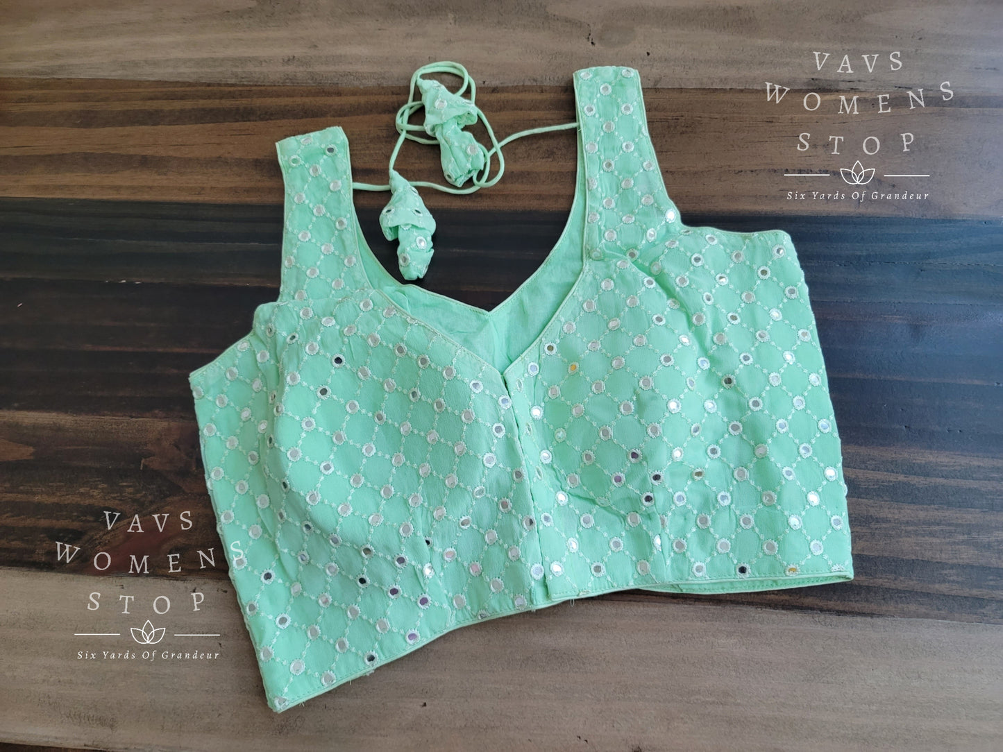 Sleeveless Foil Mirror Blouse