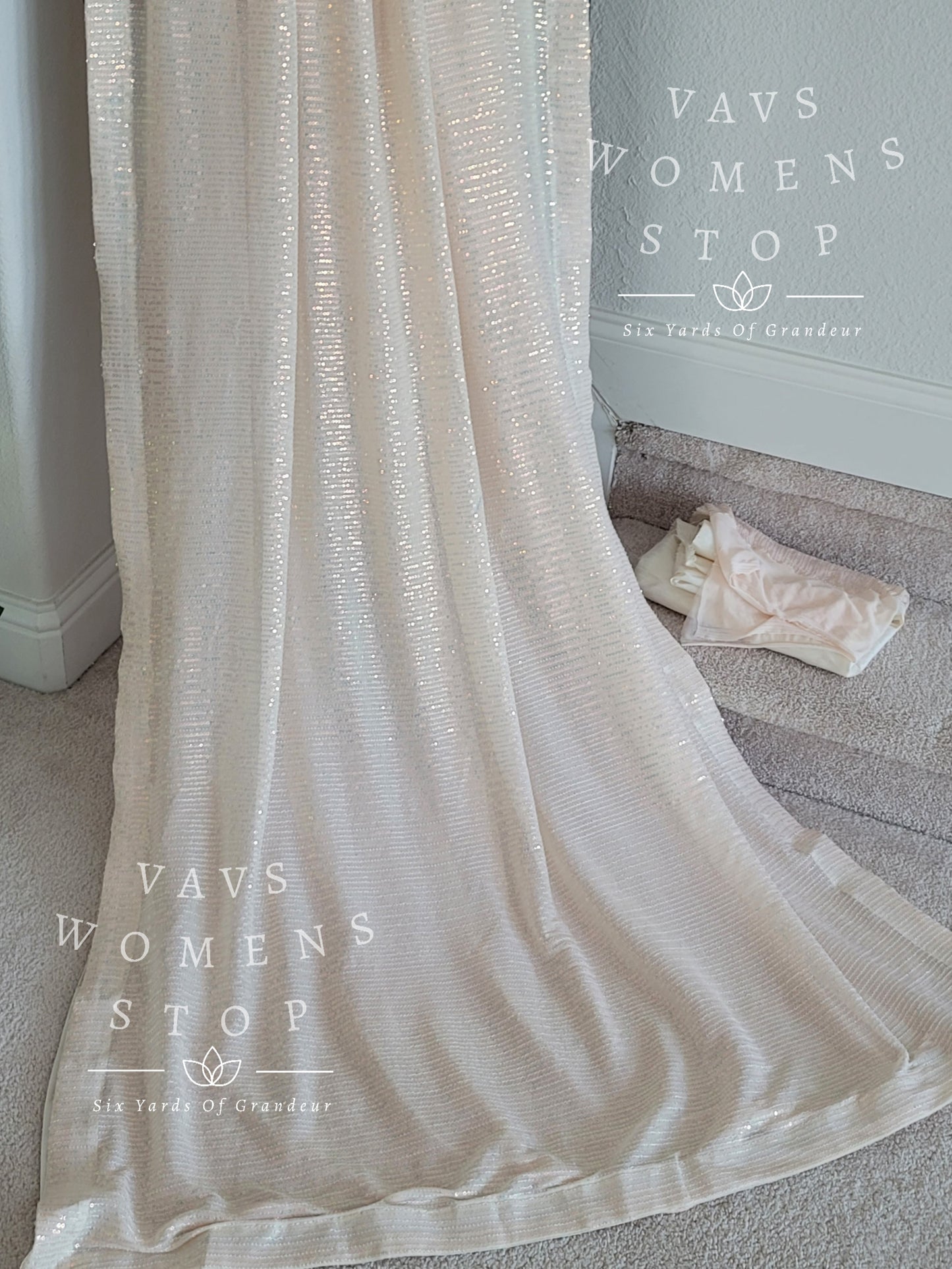 Designer Sequins Net Saree