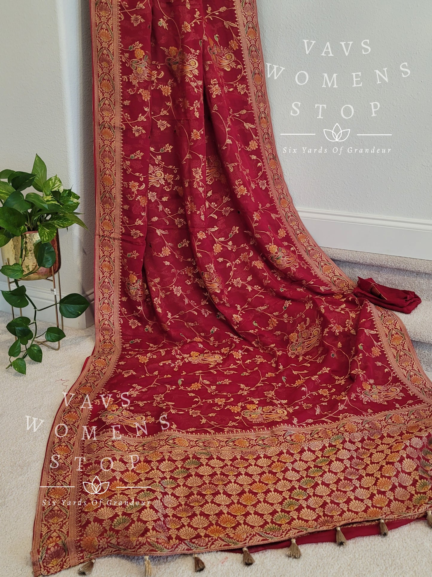 Pure Khaddi Viscose Georgette Designer Saree