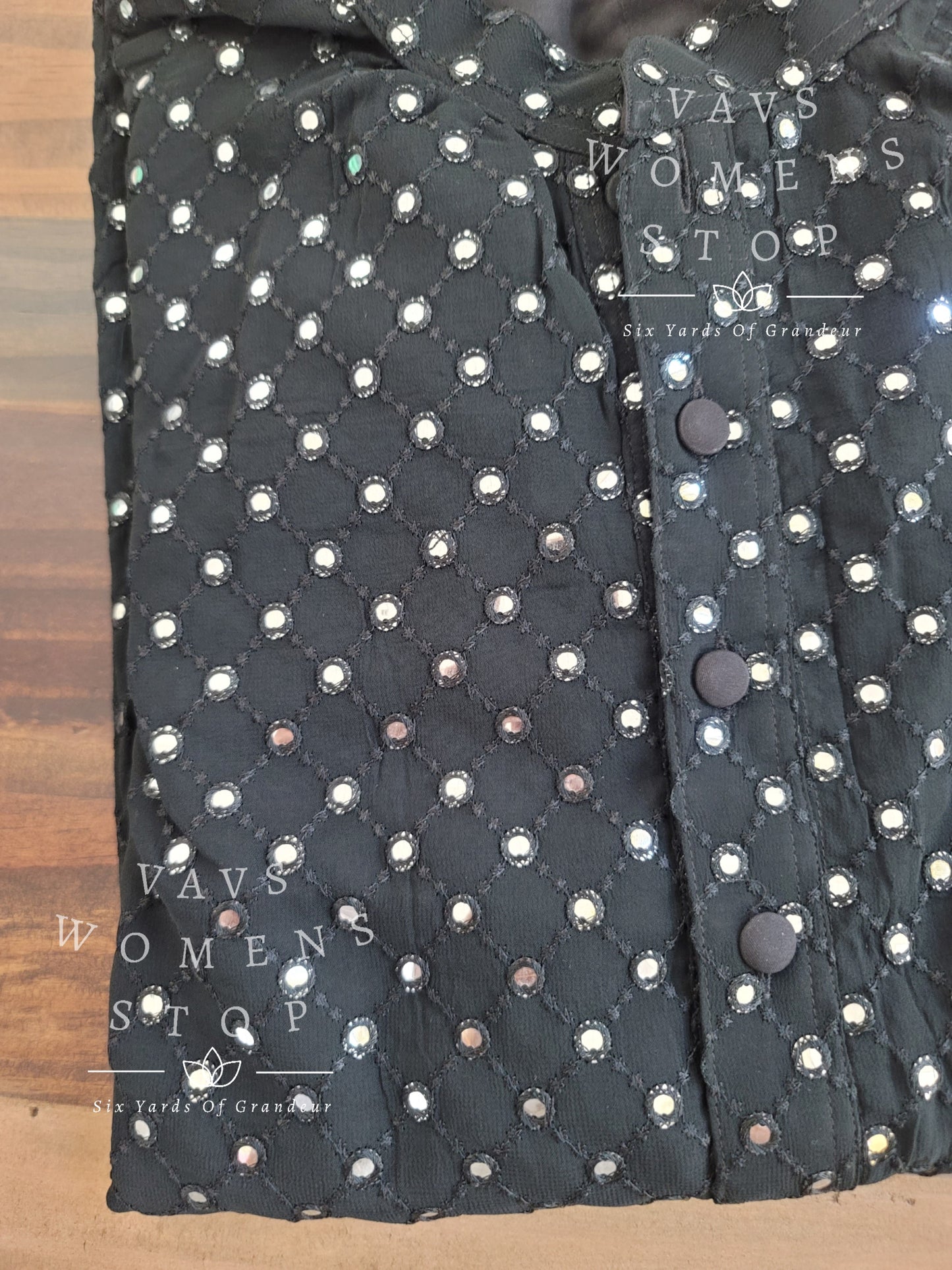 Men's Foil Mirror Georgette Kurta