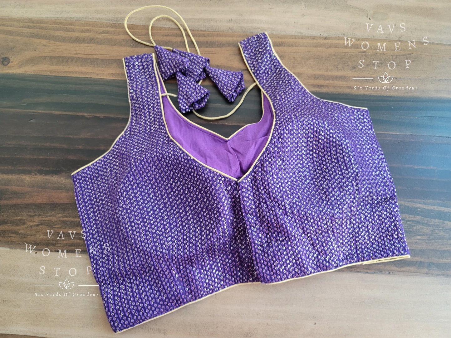 Sleeveless Chinon Chiffon Sequins Blouse