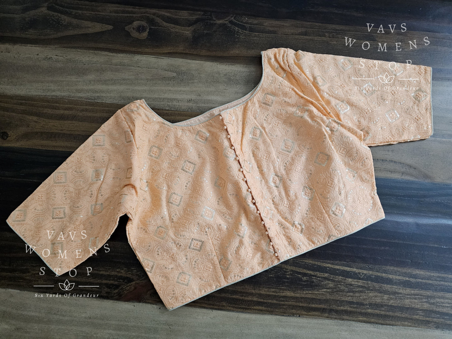 Cotton Chikankari Sequins Blouse