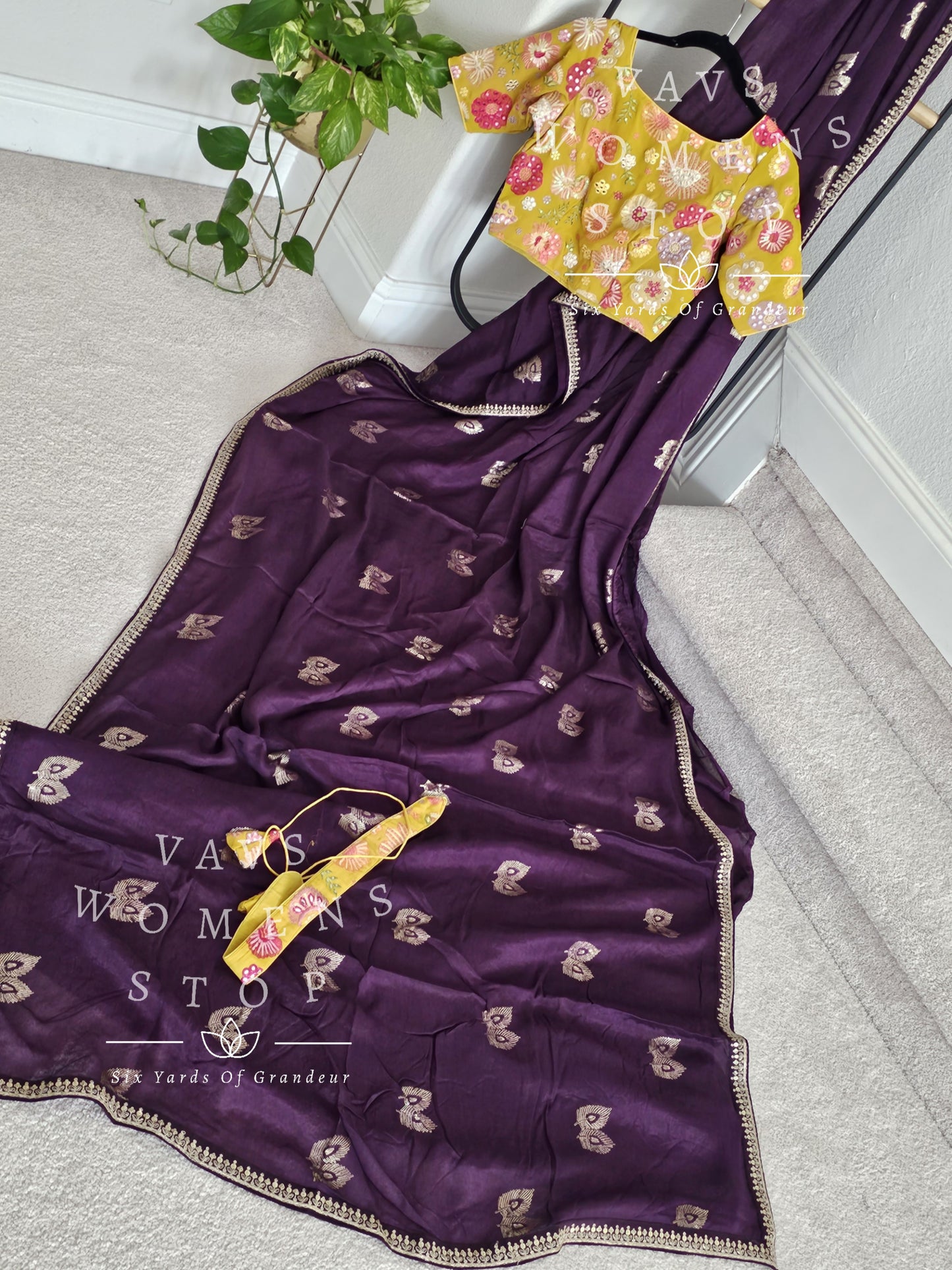 Chinon Chiffon Designer Saree - Georgette Sequins Blouse