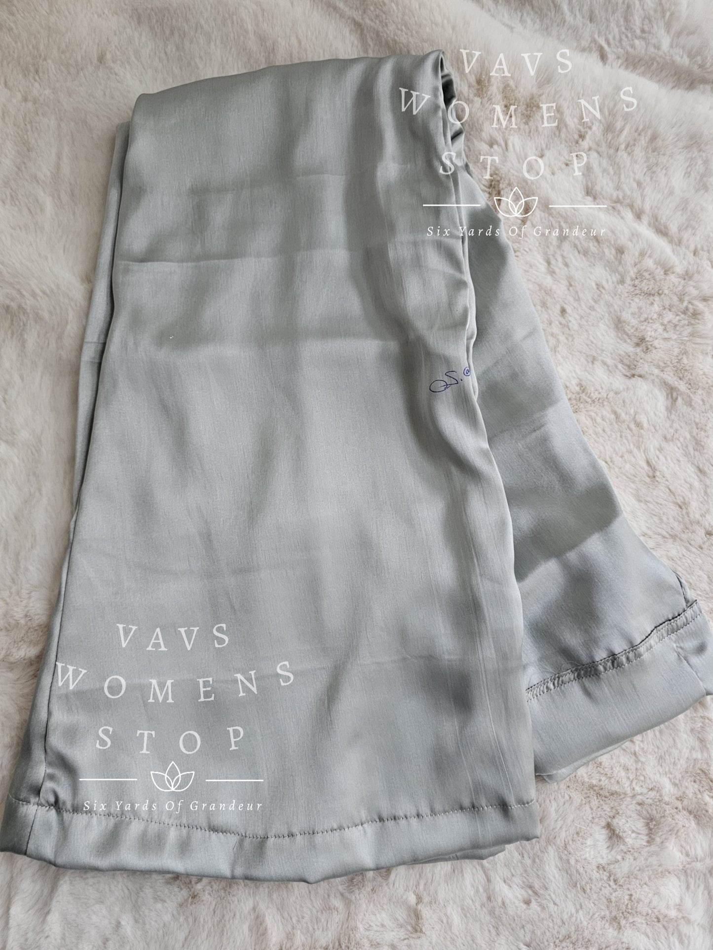 Gray Silver Color Satin Petticoat