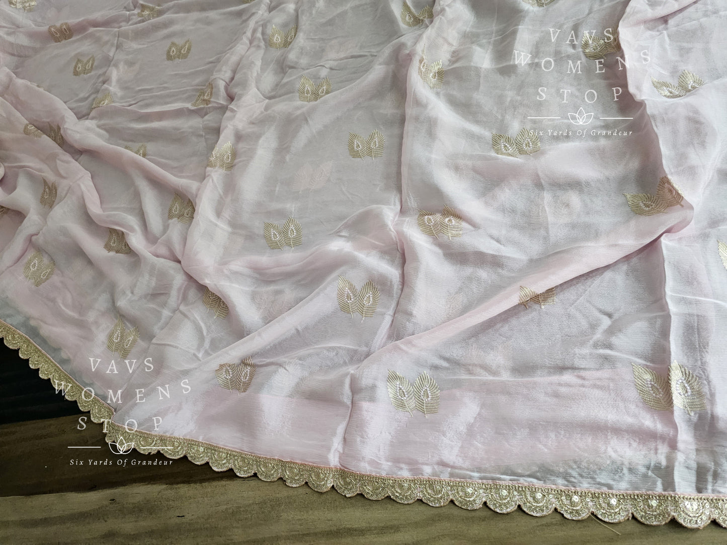 Chinon Chiffon Designer Saree - Georgette Blouse
