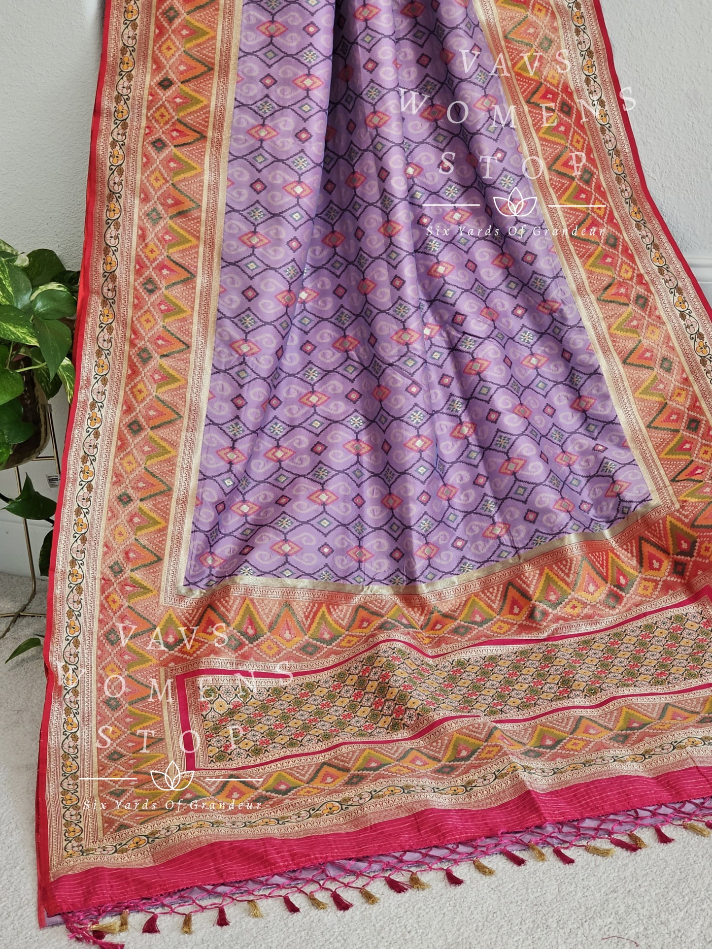 Designer Patola Benarasi Soft Silk saree - Blouse