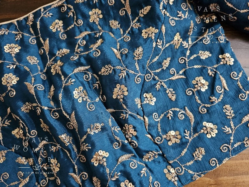 Chinon Silk Sequins Embroidered Blouse