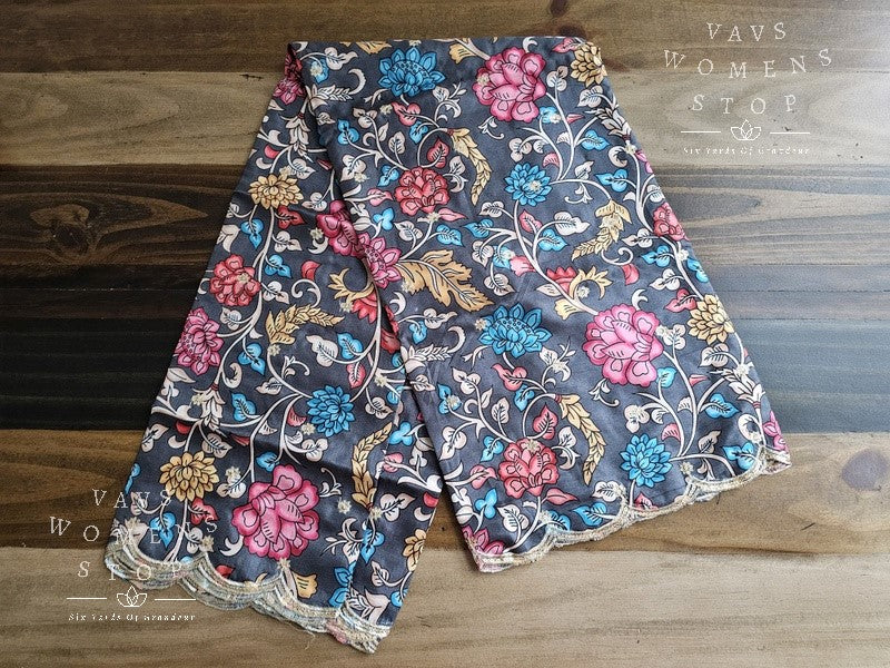 Soft Dola Silk Kalamkari Cutwork Duppata