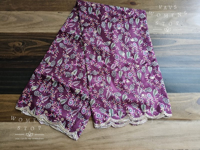 Soft Dola Silk Kalamkari Cutwork Duppata