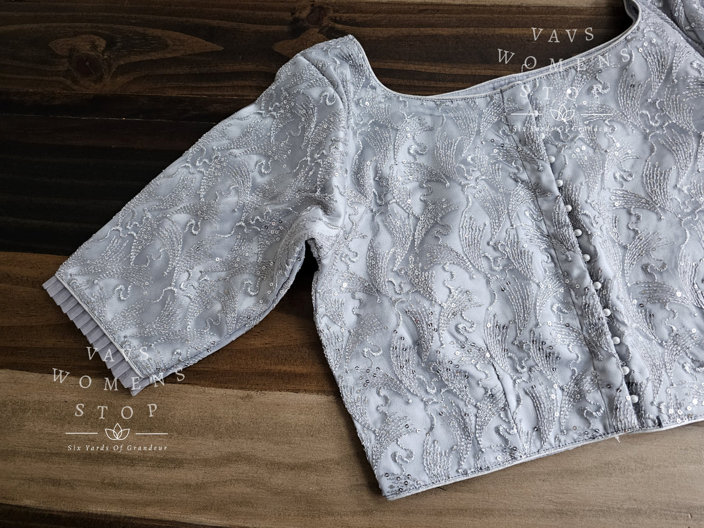 Silver Net Designer Blouse