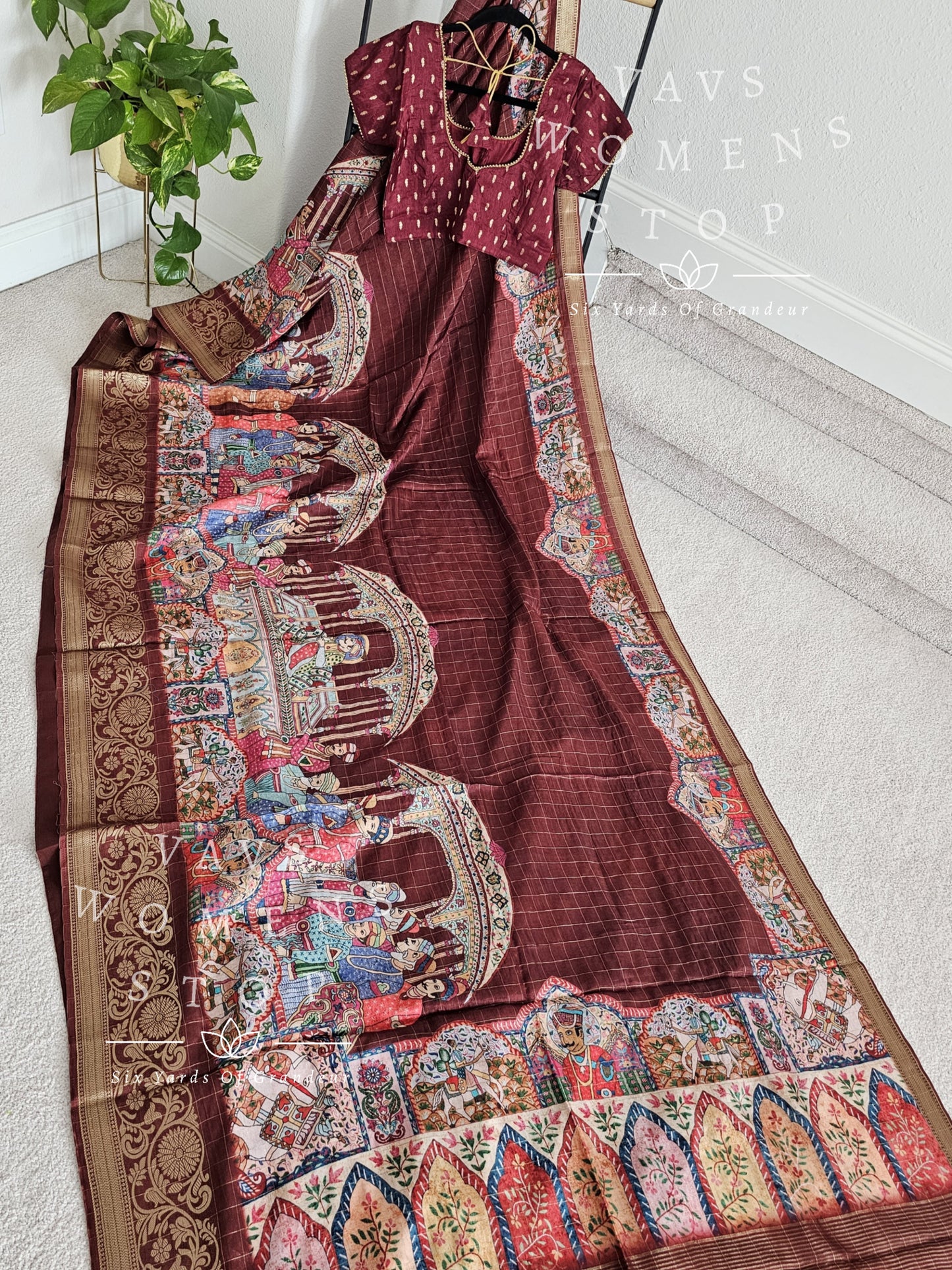 Munga Crepe Silk Digital Print Saree - Blouse