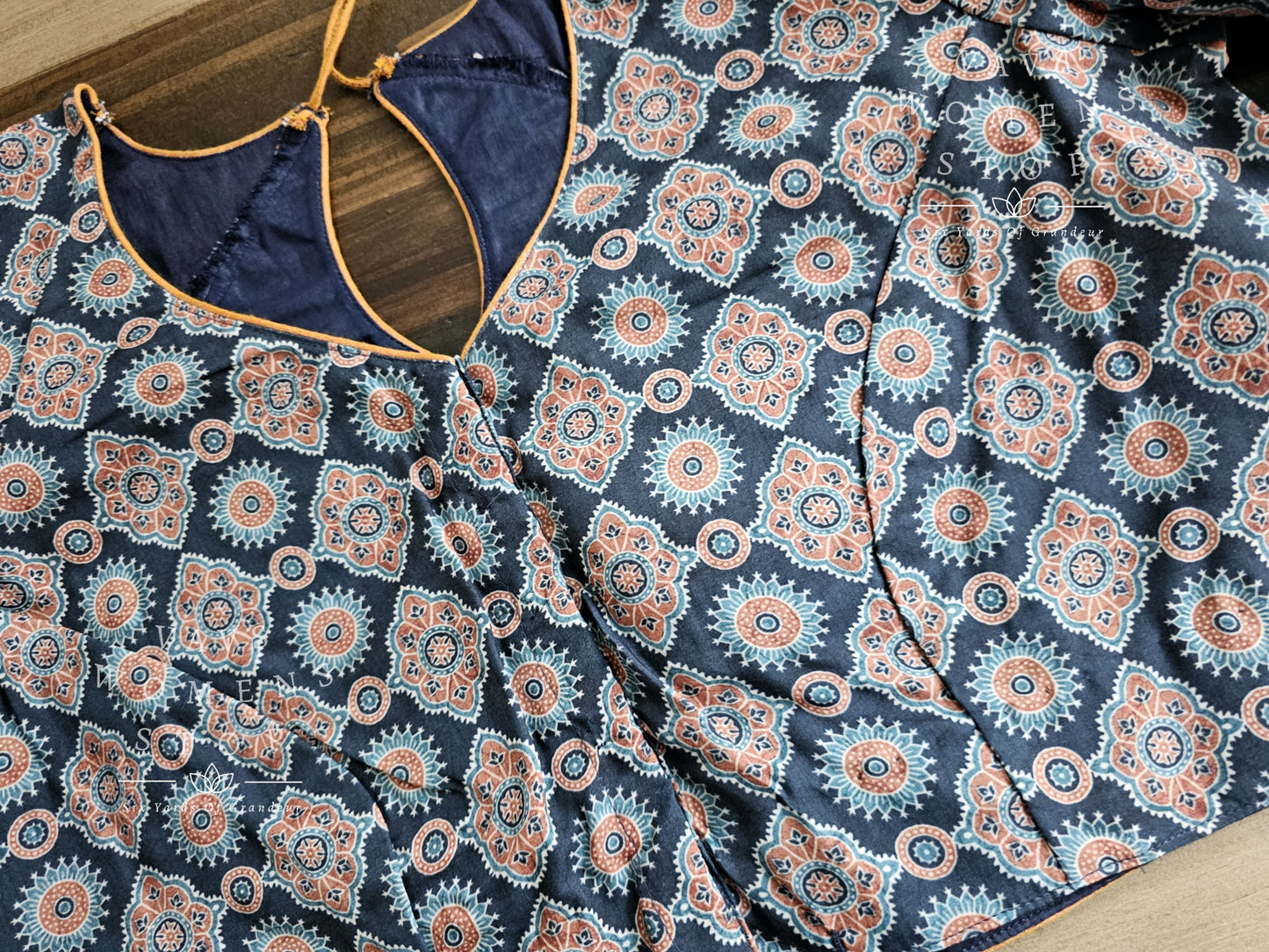 Mul Cotton Ajrakh Print Blouse