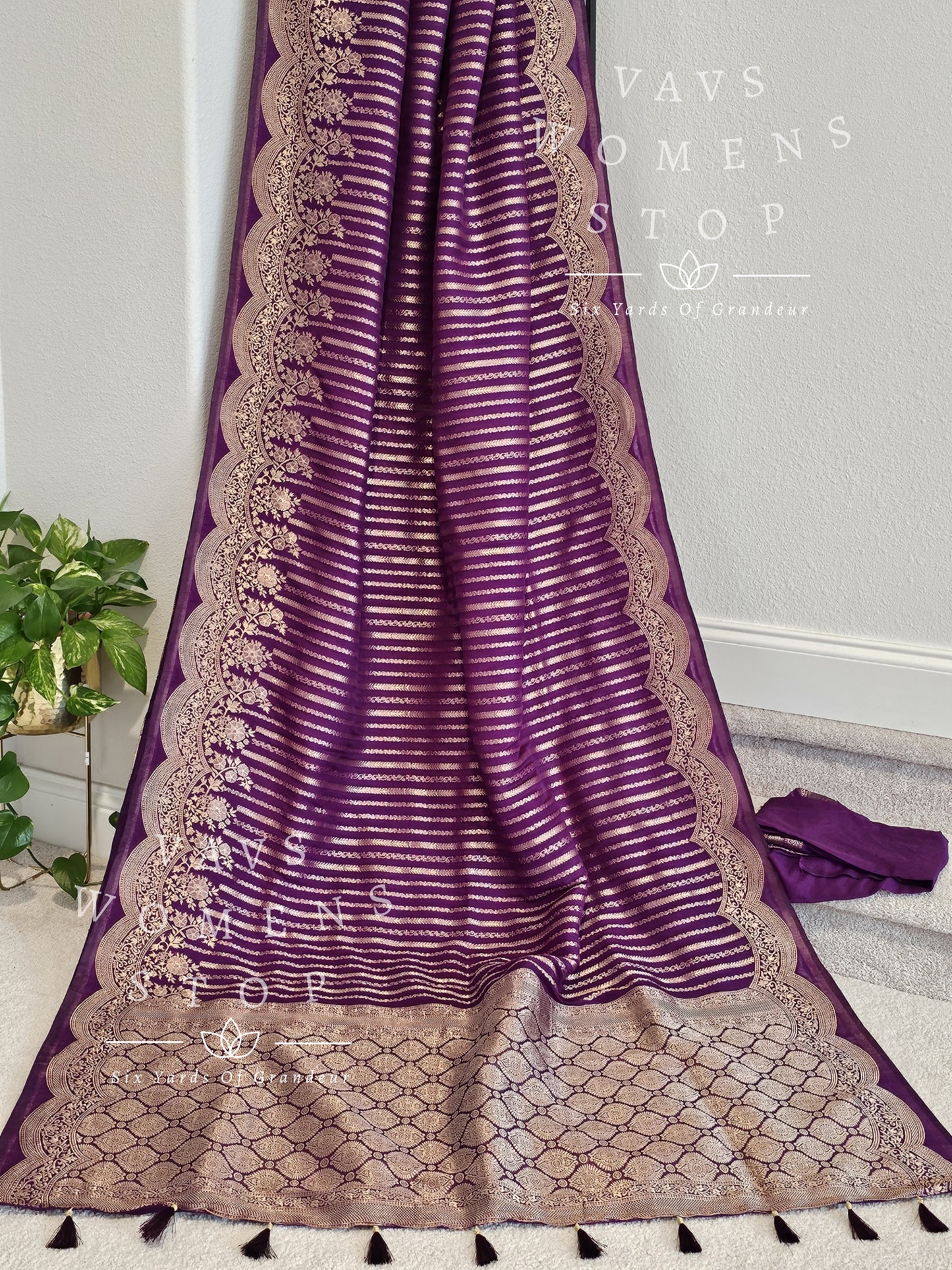 Semi Crepe Benarasi Silk Saree