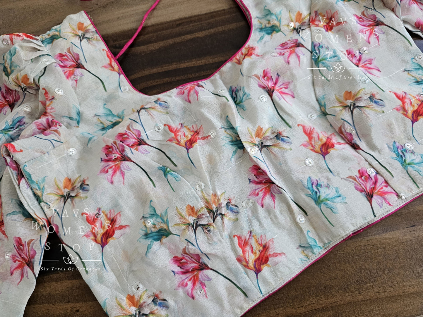 Soft Floral Print Silk Blouse