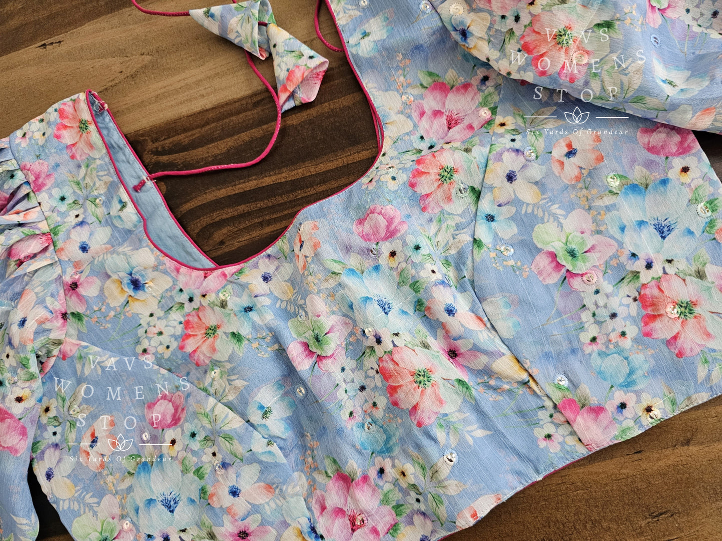 Soft Floral Print Silk Blouse