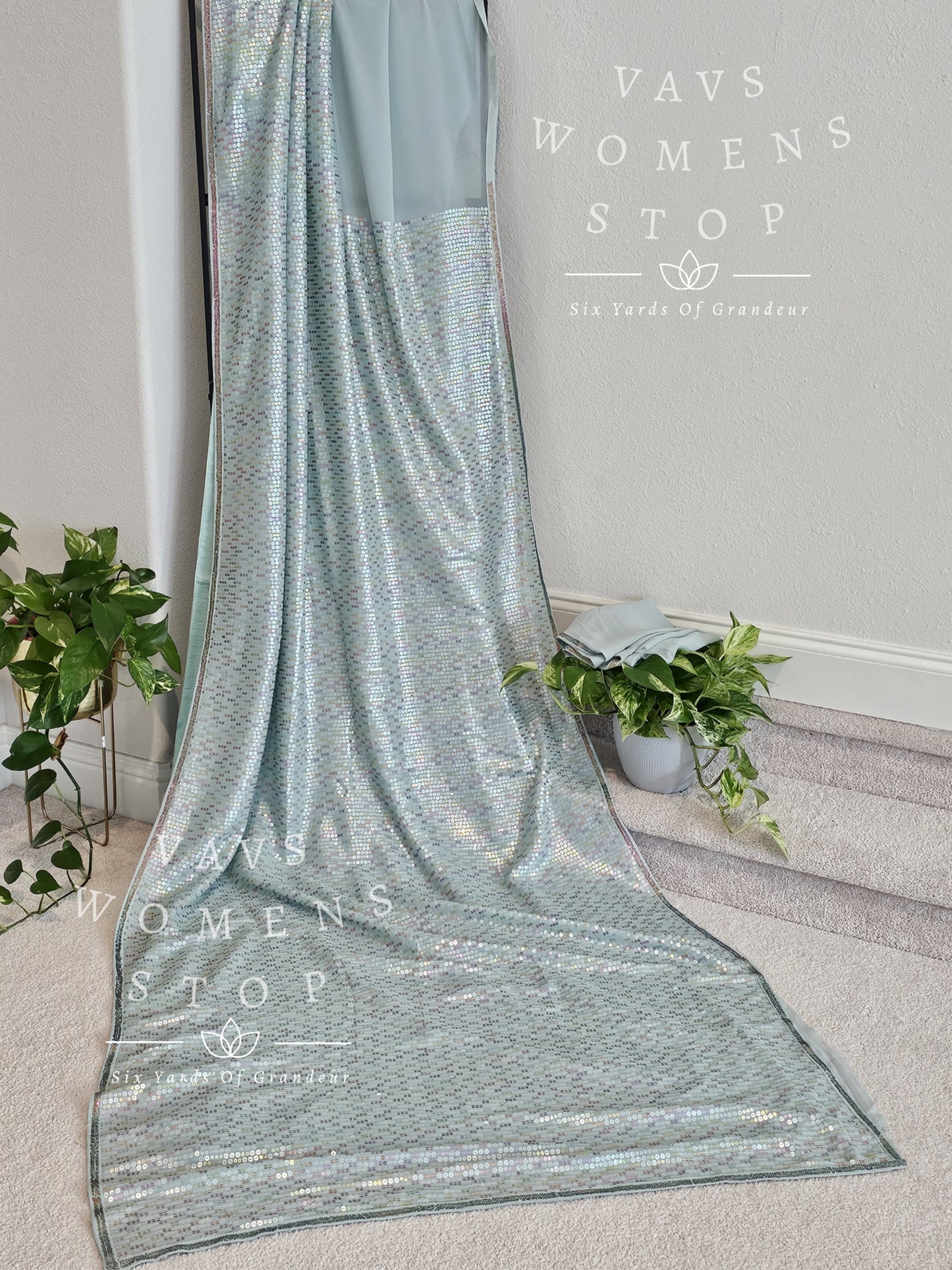 Designer Sequins Georgette Saree