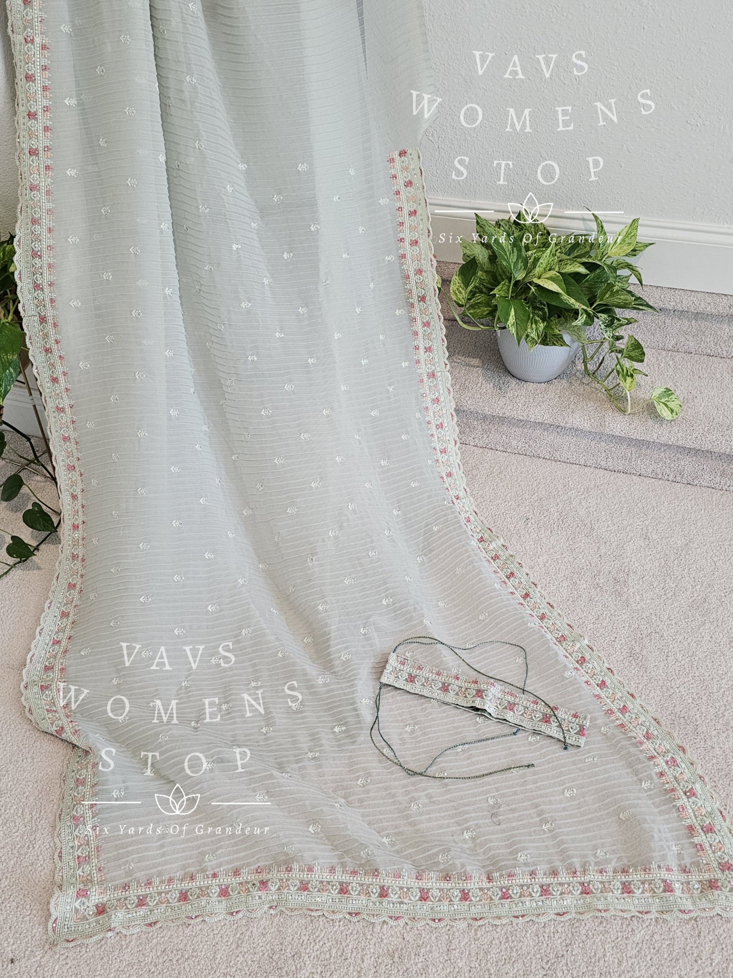 Designer Crush Georgette Saree - Puff Sleeves Blouse