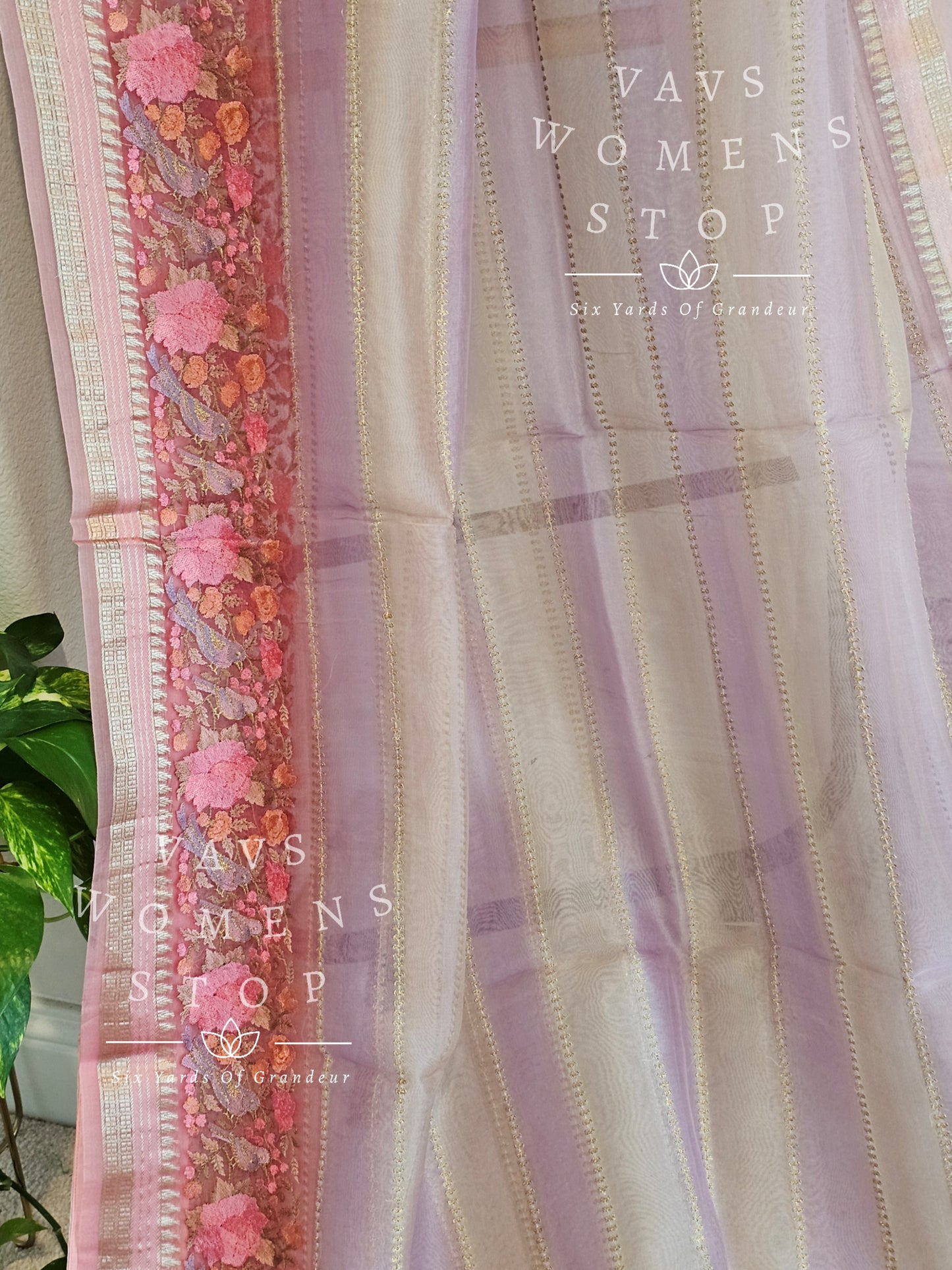 Pure Kora Organza Designer Leheriya Saree