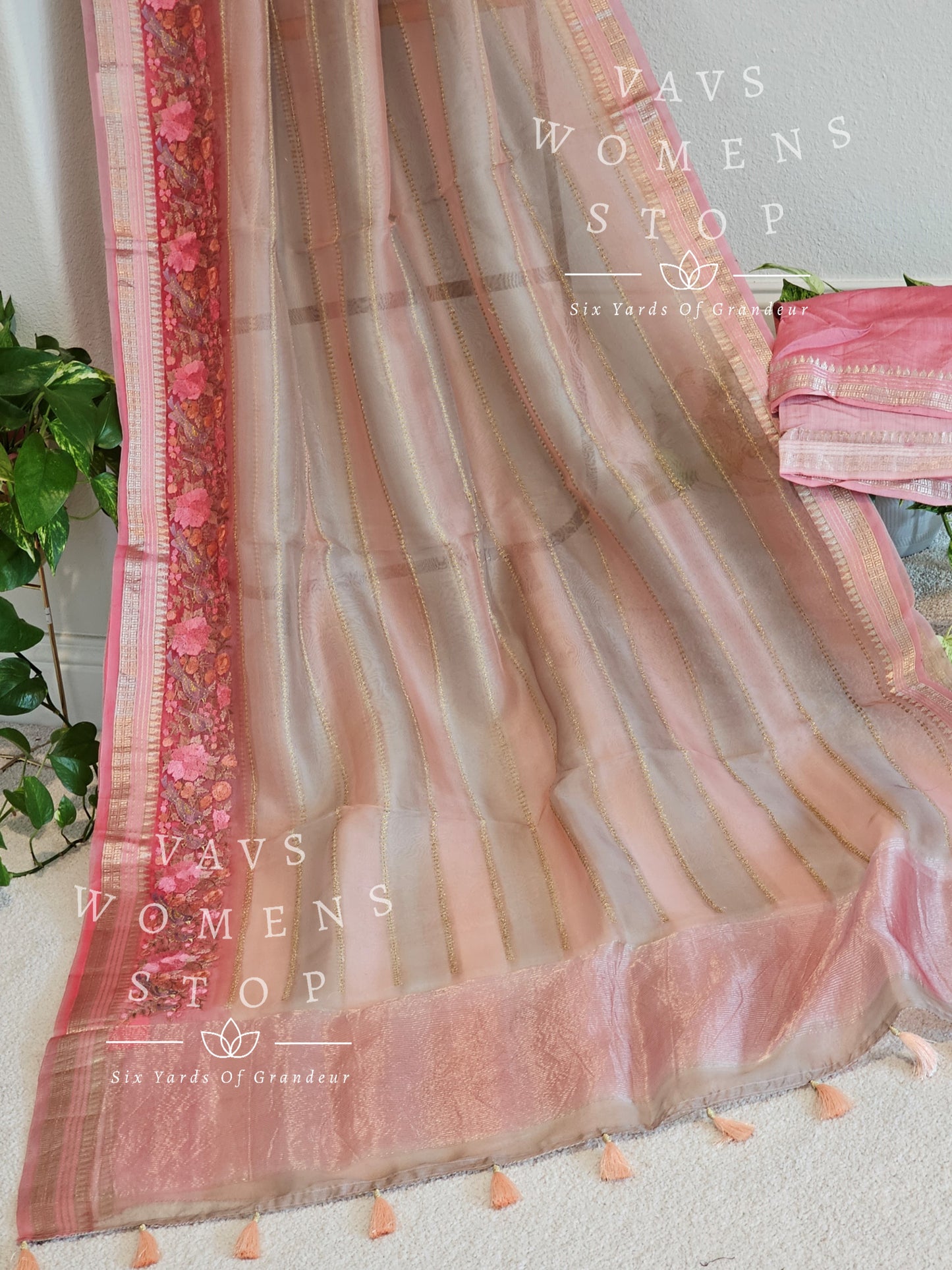 Pure Kora Organza Designer Leheriya Saree