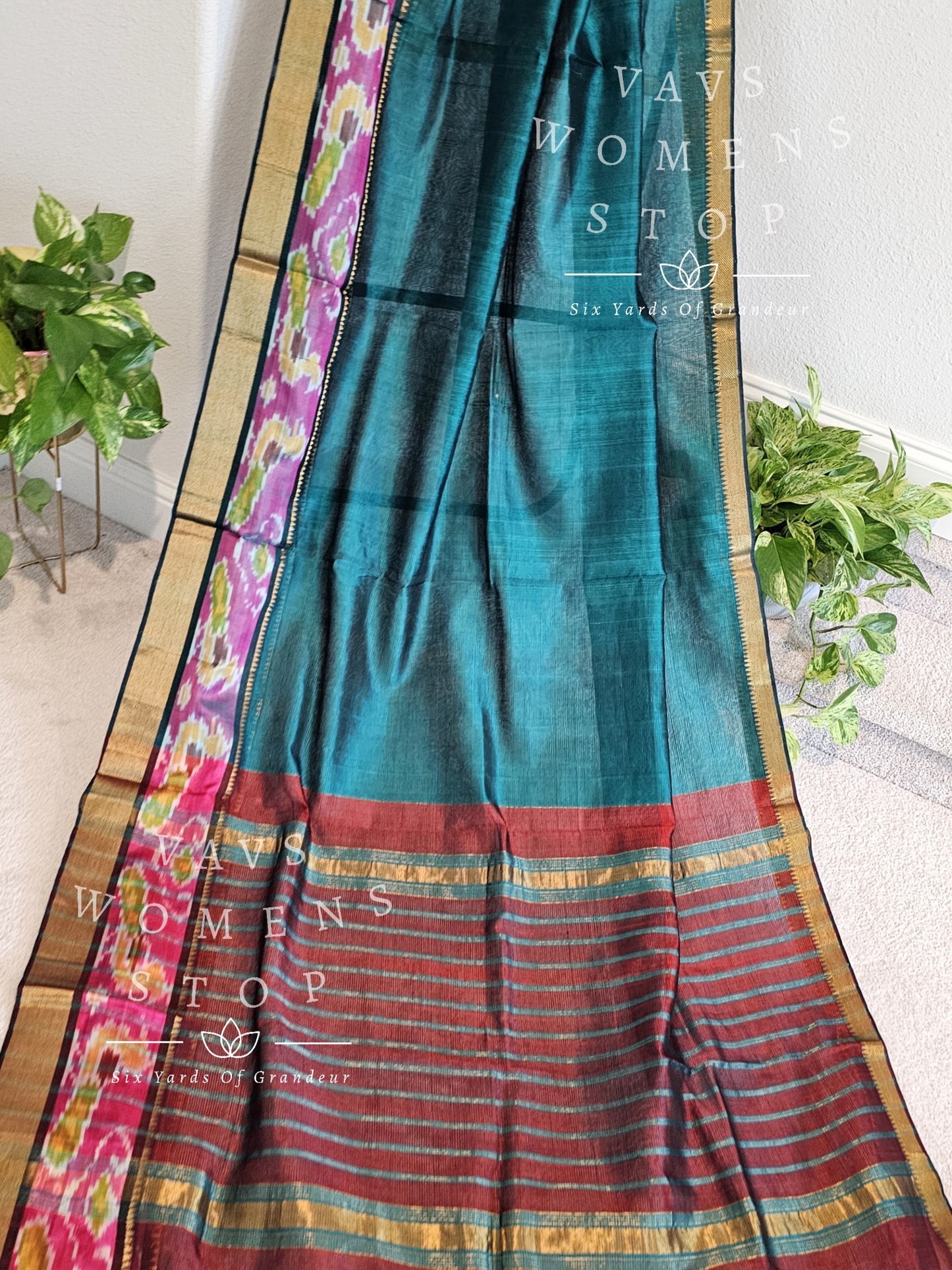 Mangalagiri Pattu Pochampally Border Saree - Blouse
