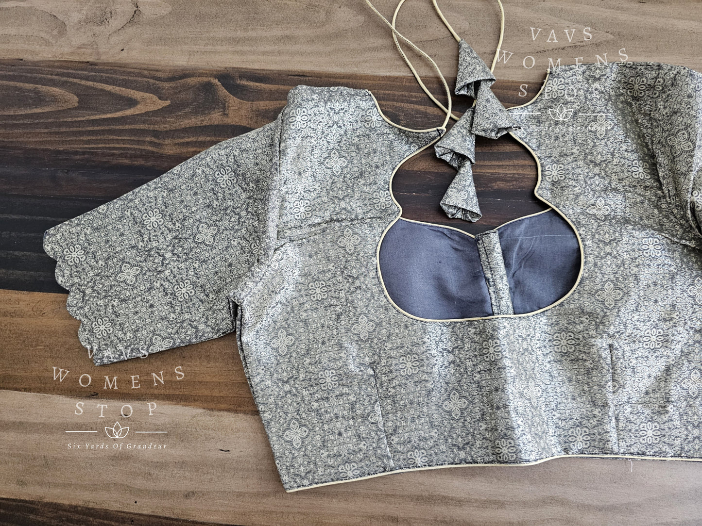 Slate Gray Benarasi Blouse