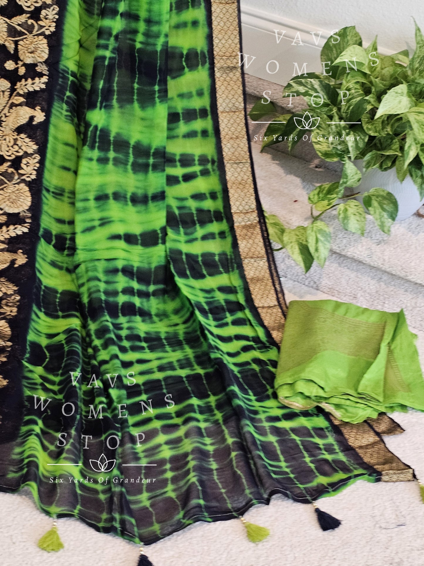 Shibori Design Semi Georgette Saree