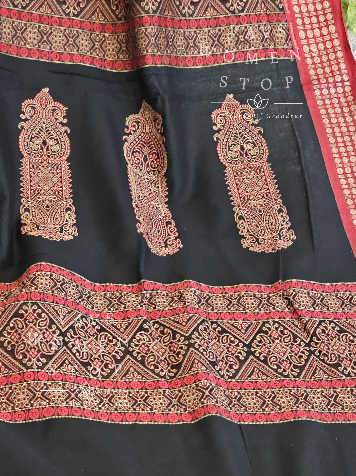 Organic black Khadi Cotton Saree