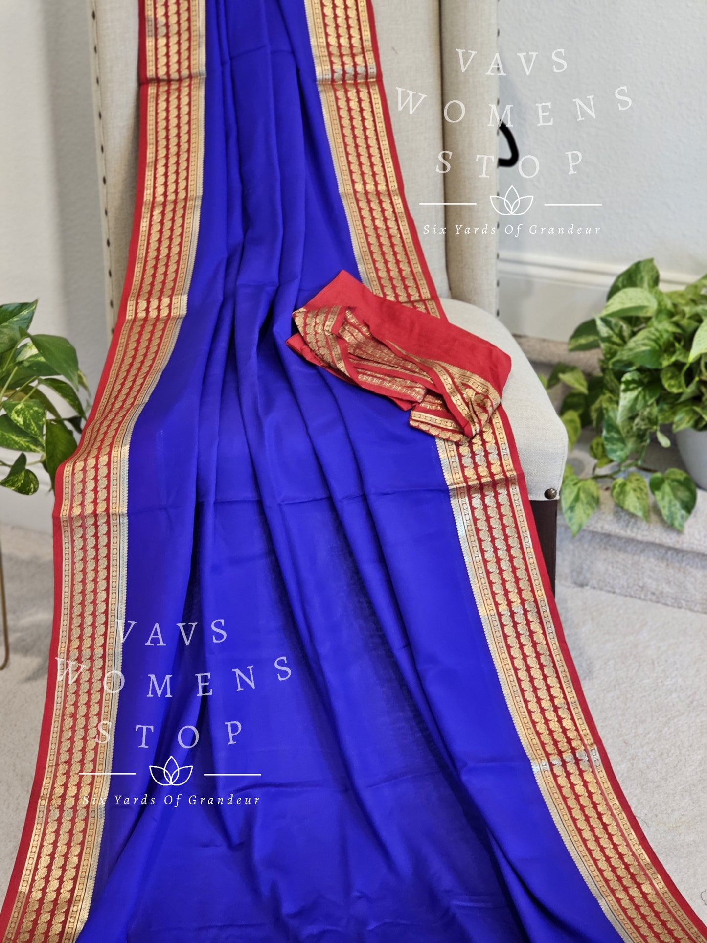 Pure Mysore Crepe Silk Saree - Pichwai Blouse