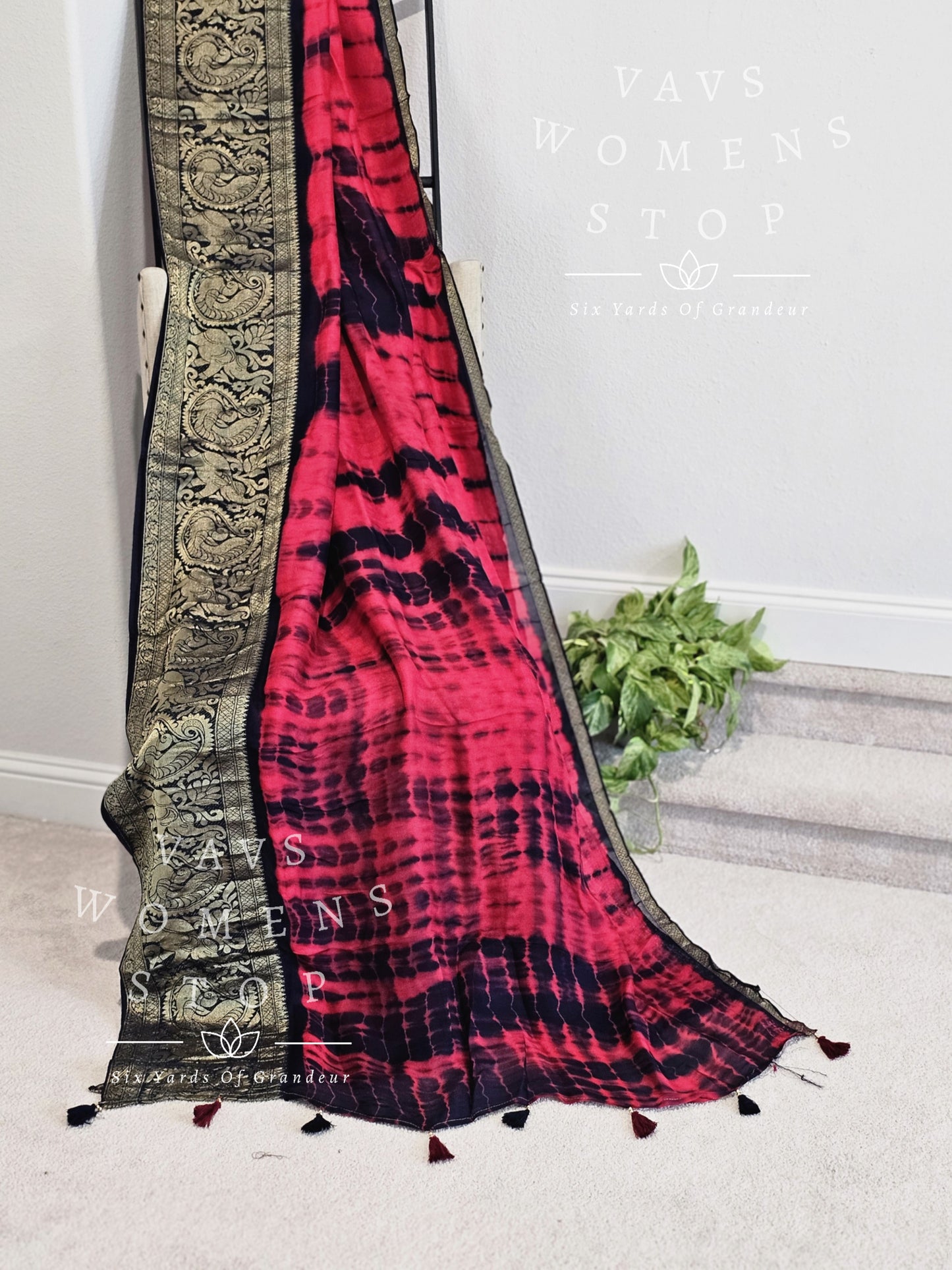 Shibori Print Jute Georgette Saree