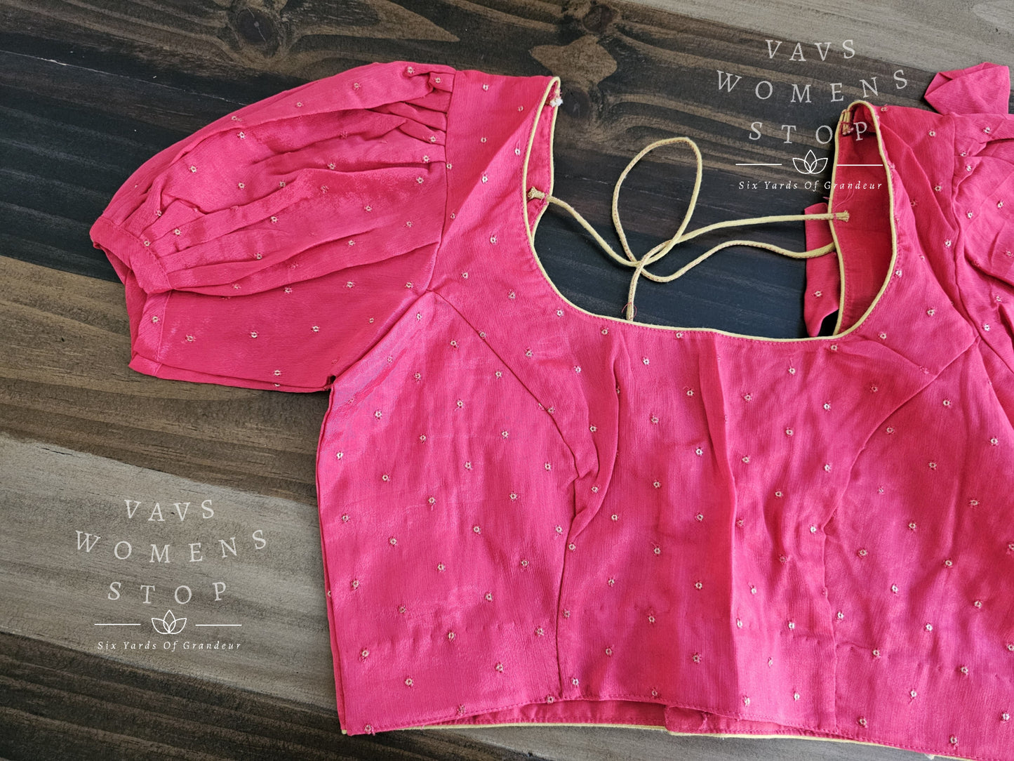Chinon Chiffon Puff Sleeves Blouse