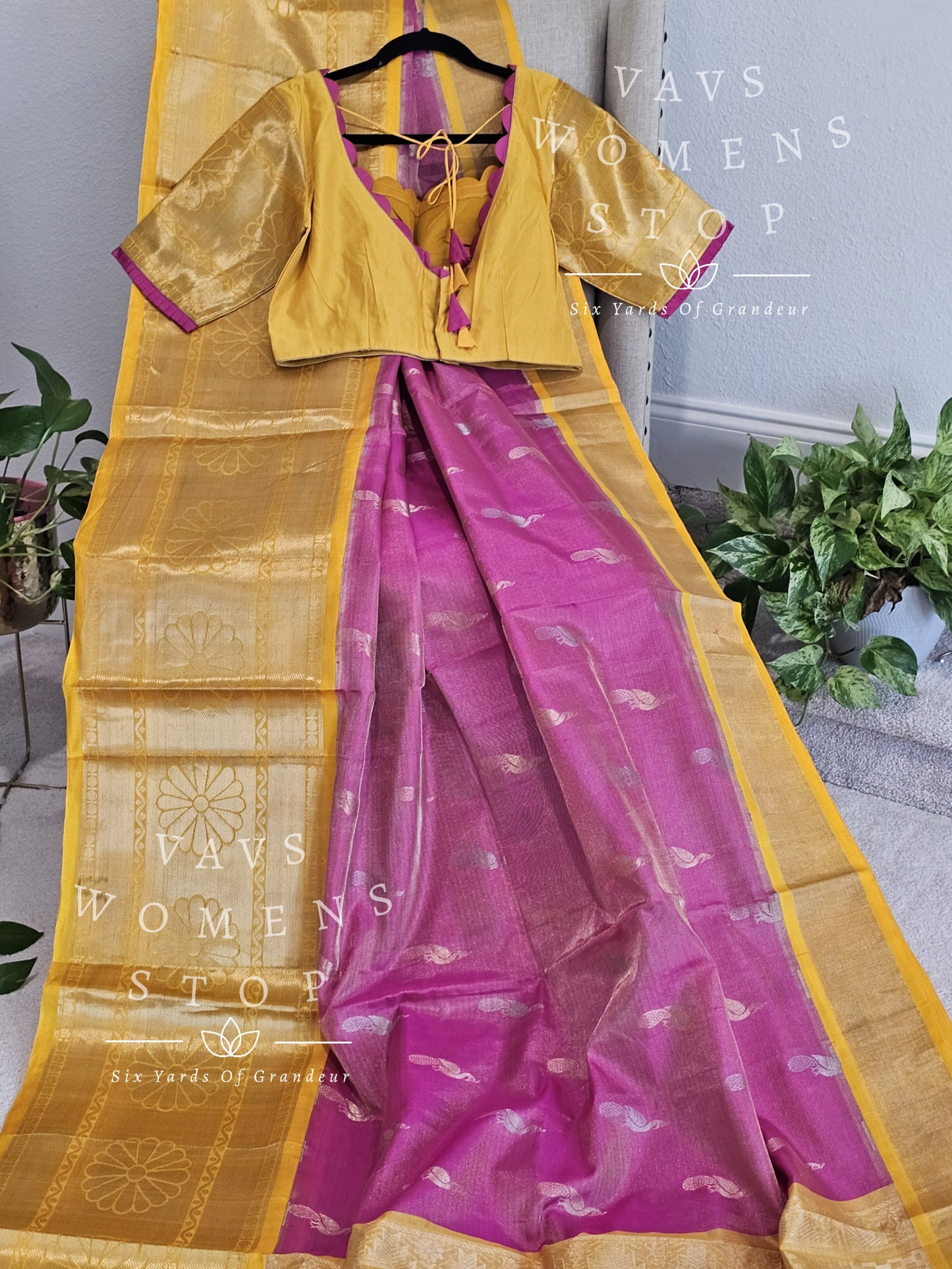 Pure Kuppadam Pattu Tissue Silk Cotton Saree - Blouse