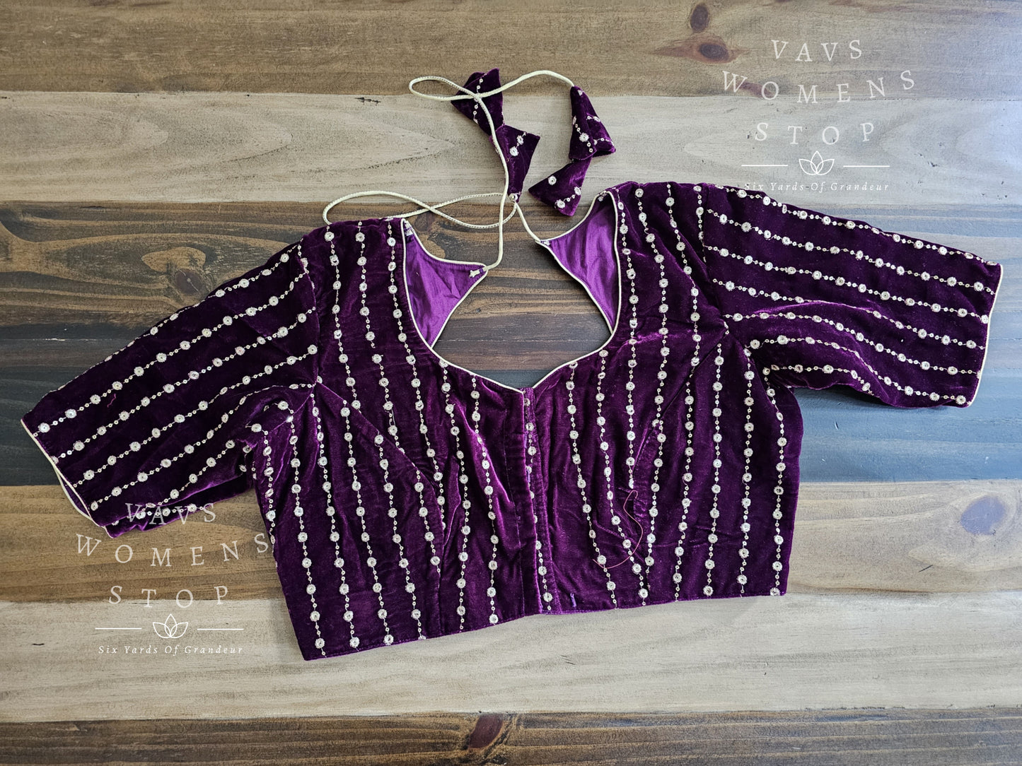 Velvet Embroidery Blouse