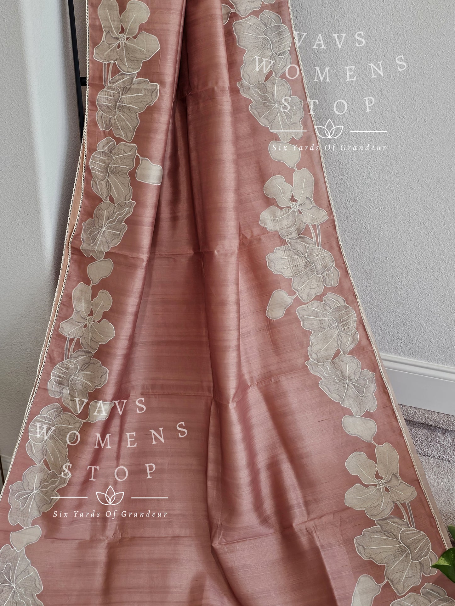 Designer Soft Matka Tussar Silk Saree - Tissue Embroidery Designer Blouse