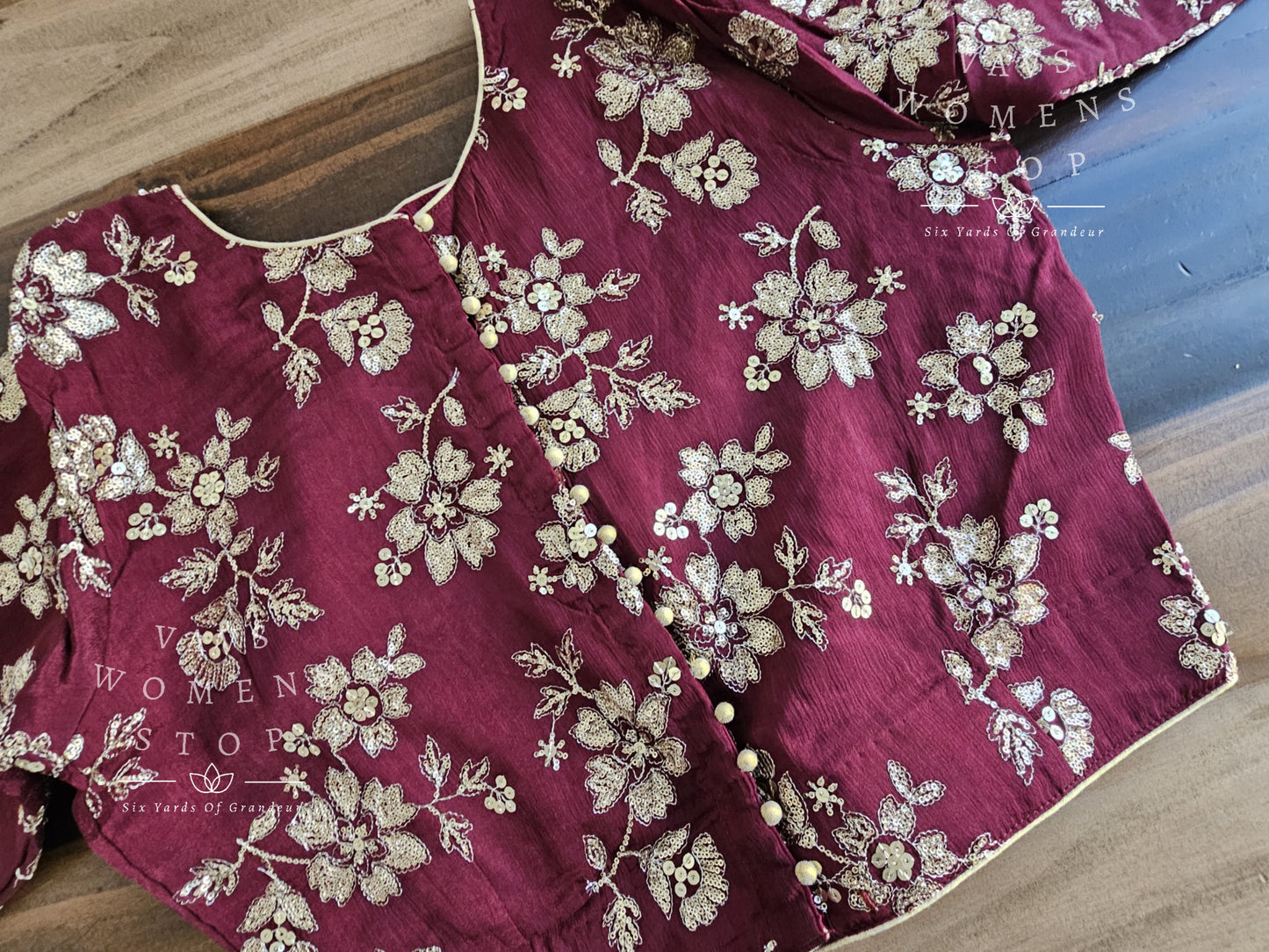 Pure Chinon Chiffon Sequins Blouse