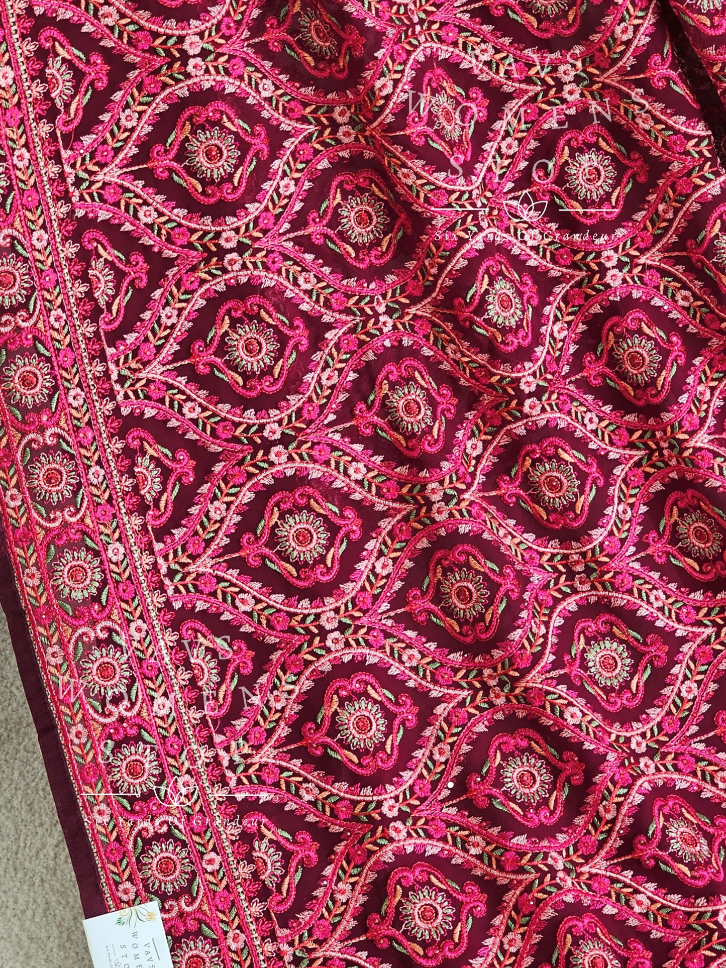 Heavy Kashmiri Embroidery Georgette Saree - Blouse