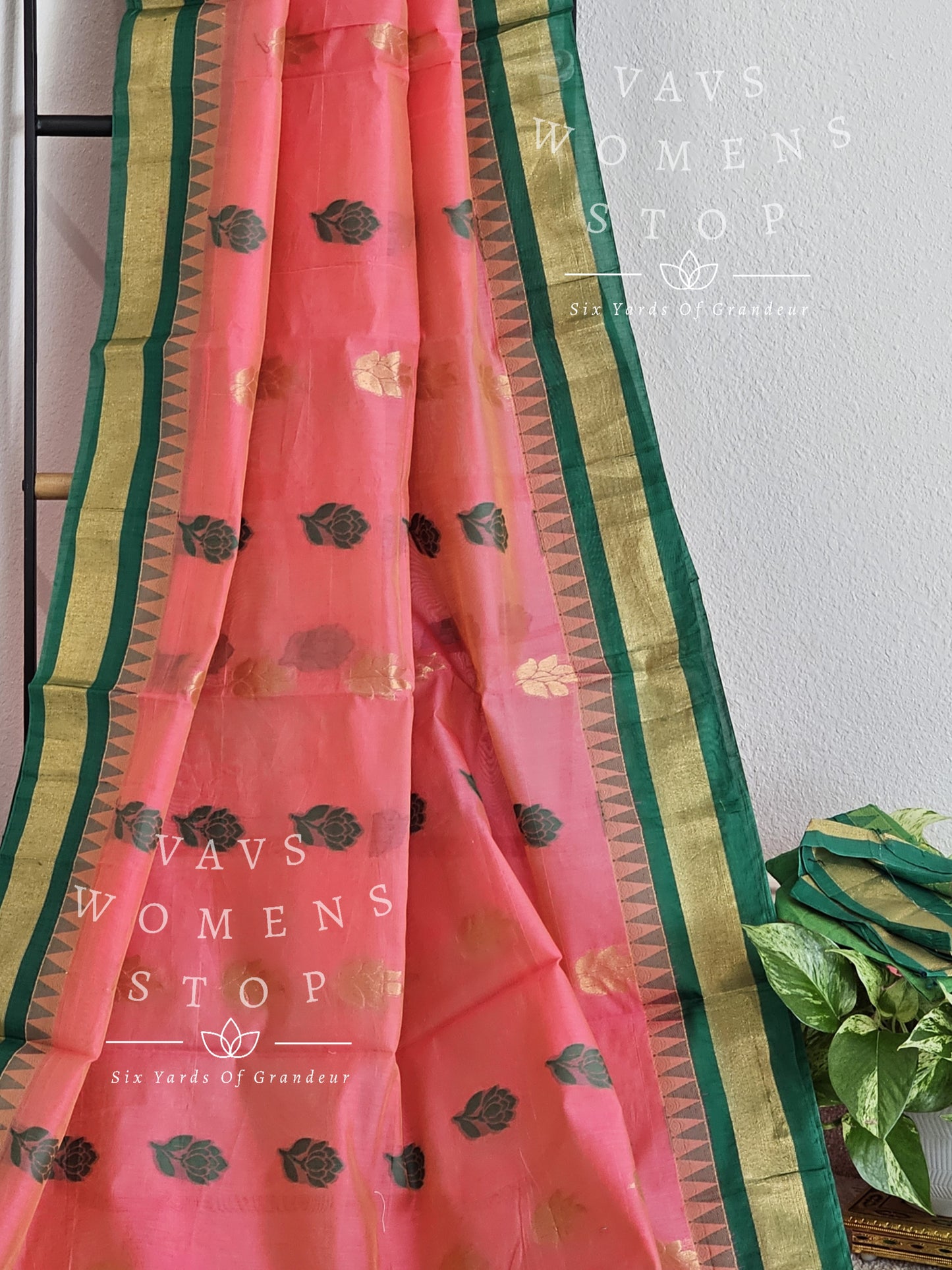 Chanderi Kuppadam Temple Border Saree